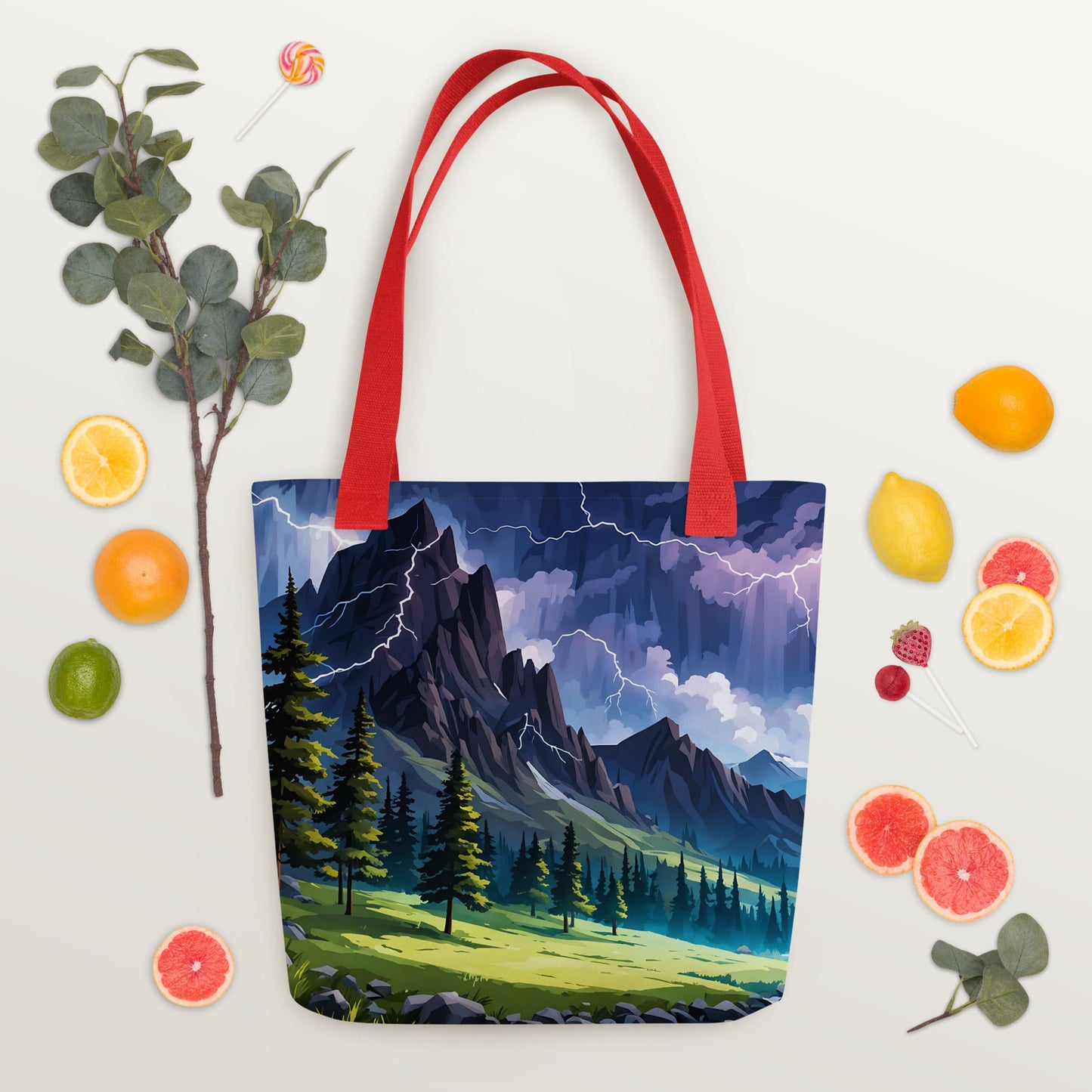 Lightning Over Mountains IV Tote Bag - Tote Bags - Discovery Co.