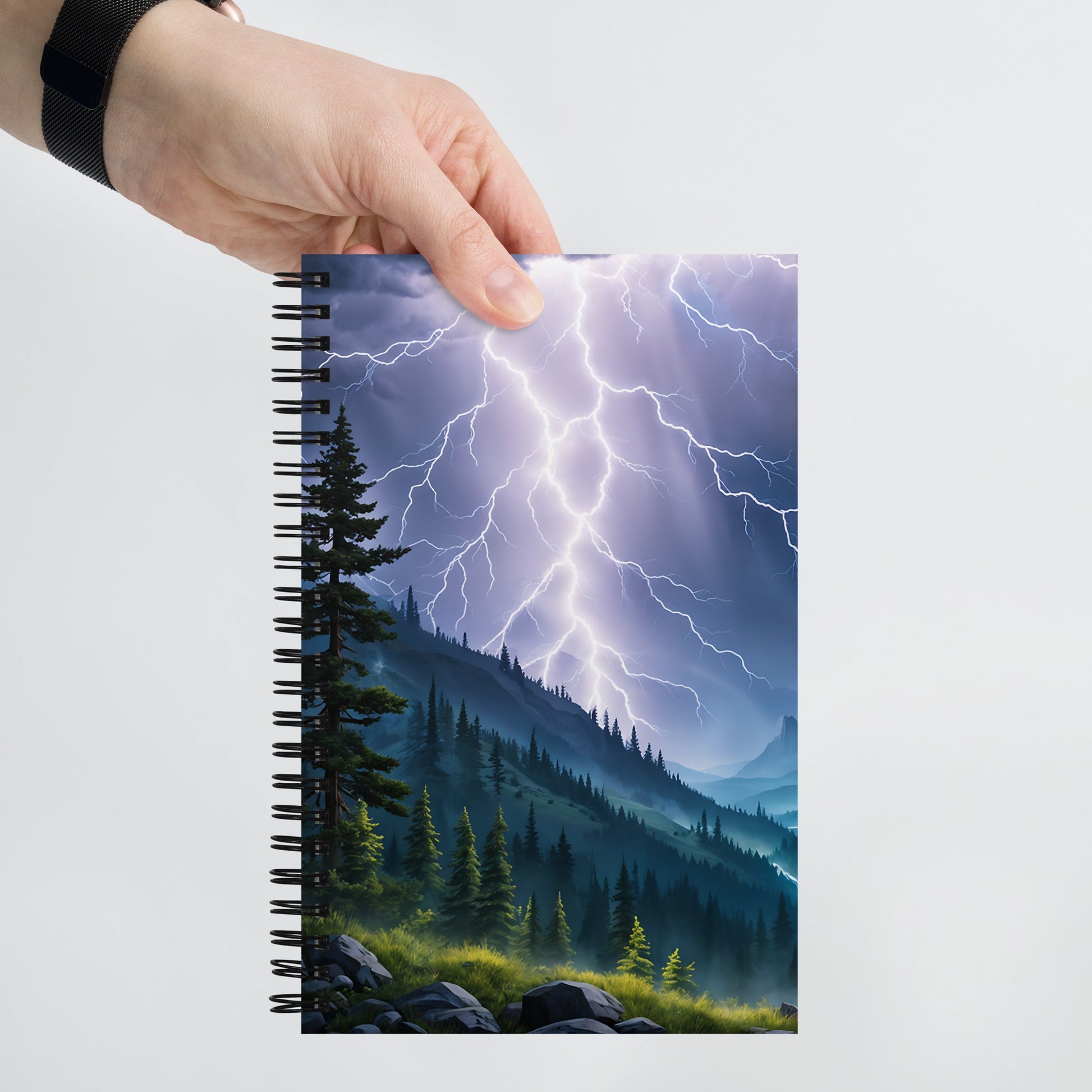 Lightning Over Mountains Spiral Notebook - Spiral Notebooks - Discovery Co.