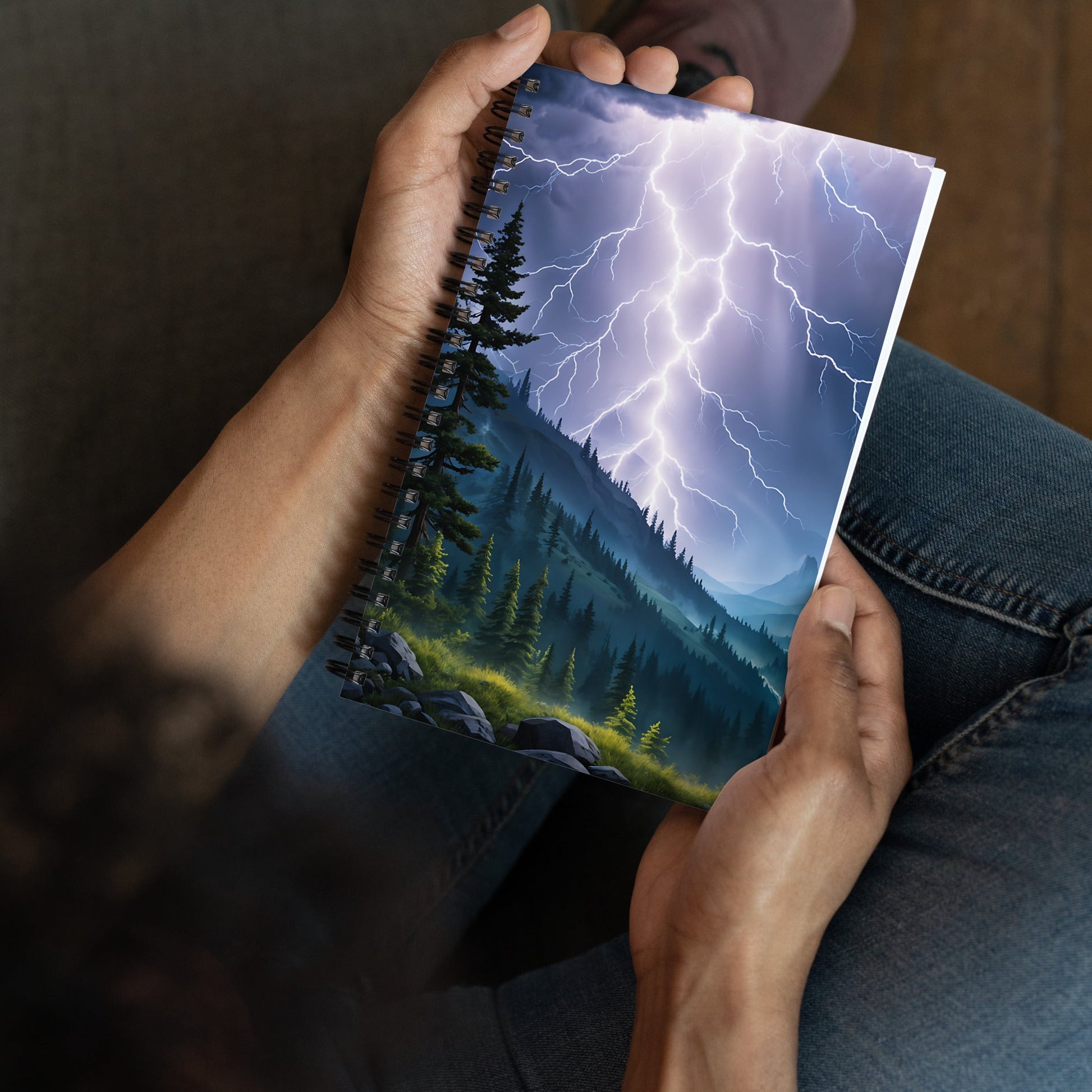 Lightning Over Mountains Spiral Notebook - Spiral Notebooks - Discovery Co.