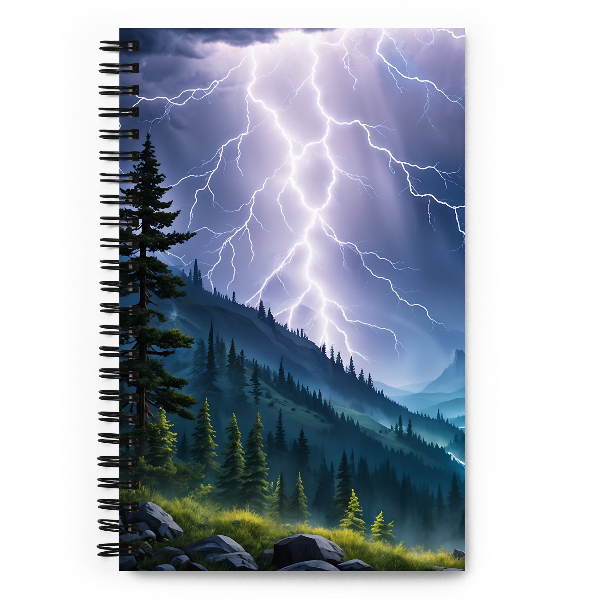 Lightning Over Mountains Spiral Notebook - Spiral Notebooks - Discovery Co.