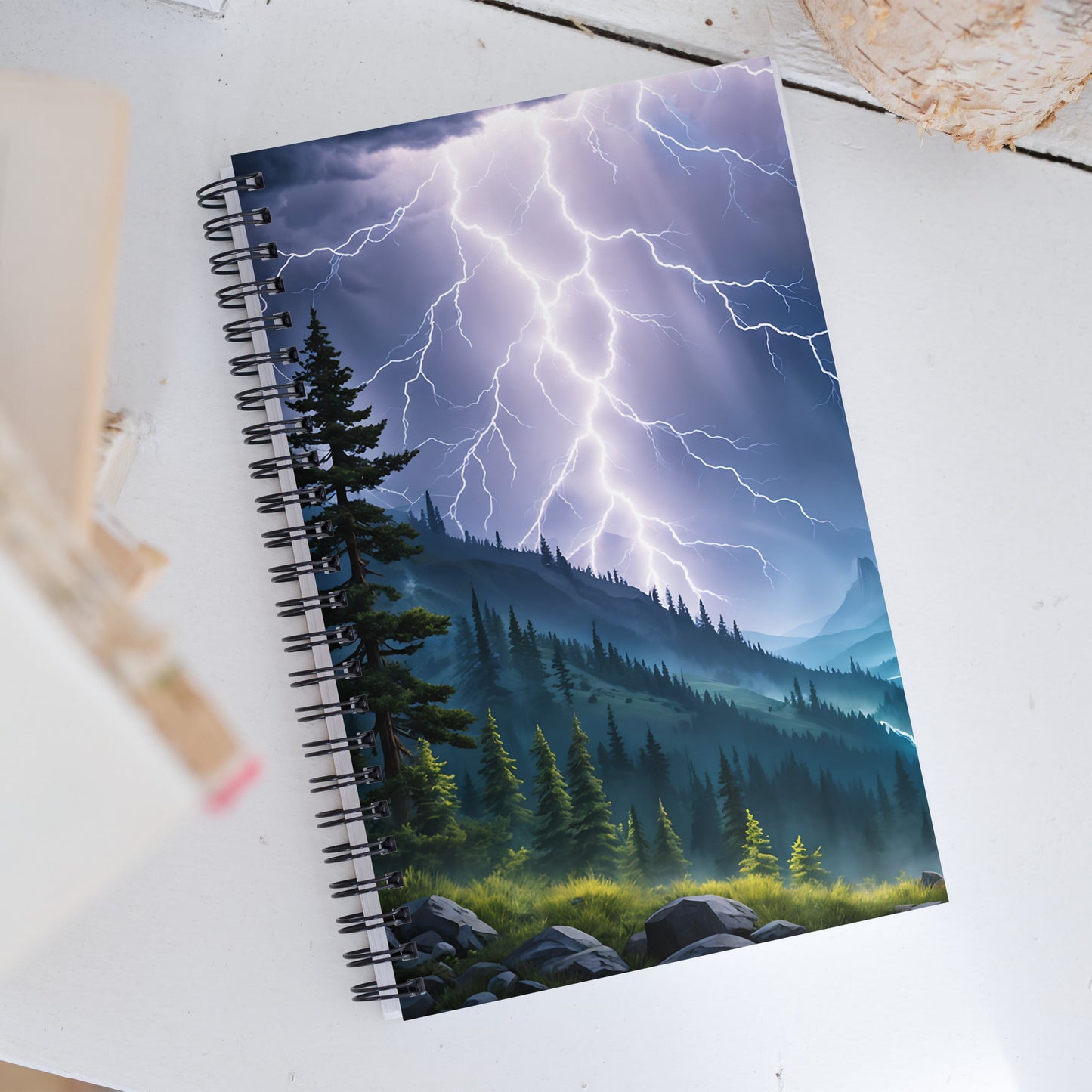 Lightning Over Mountains Spiral Notebook - Spiral Notebooks - Discovery Co.