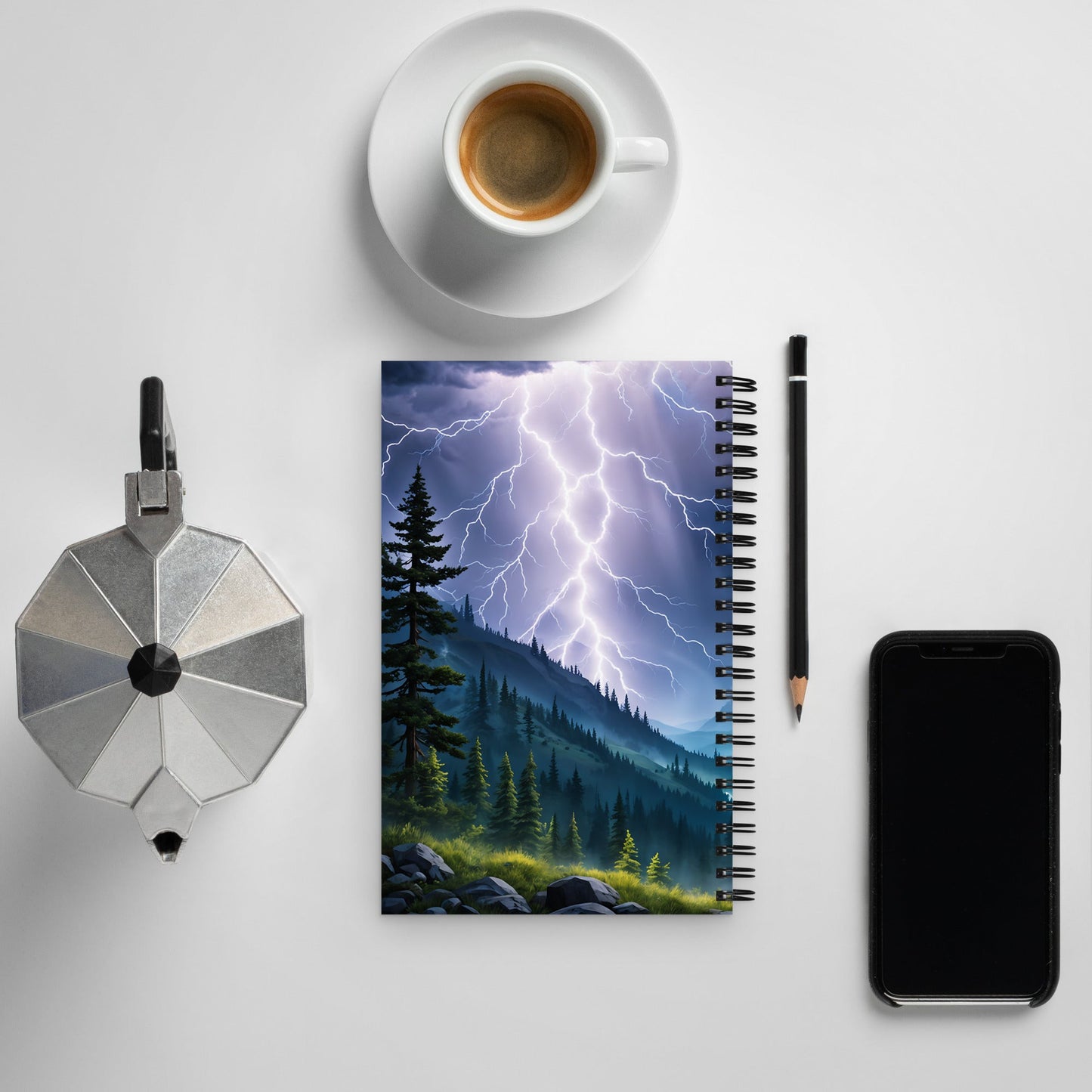 Lightning Over Mountains Spiral Notebook - Spiral Notebooks - Discovery Co.