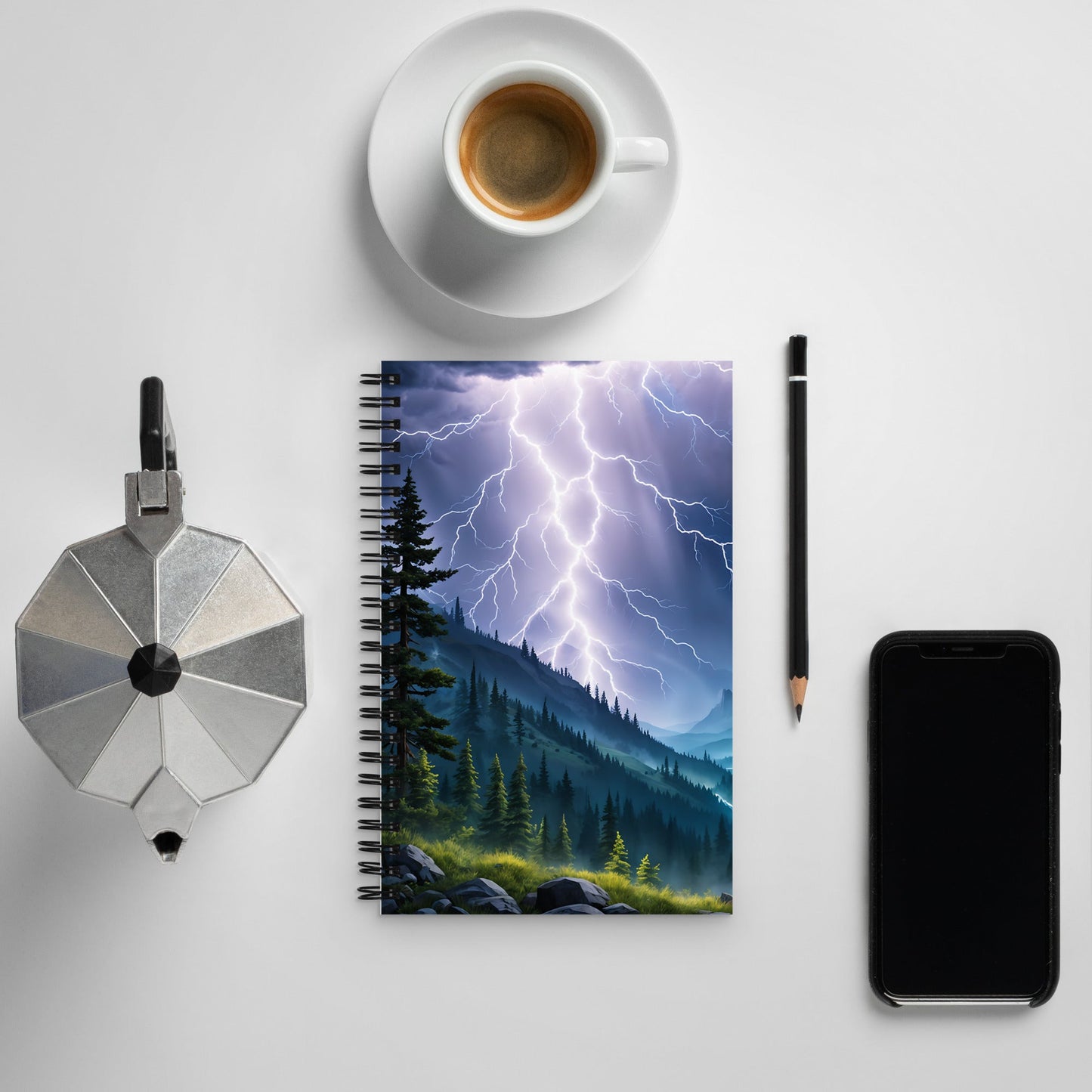 Lightning Over Mountains Spiral Notebook - Spiral Notebooks - Discovery Co.