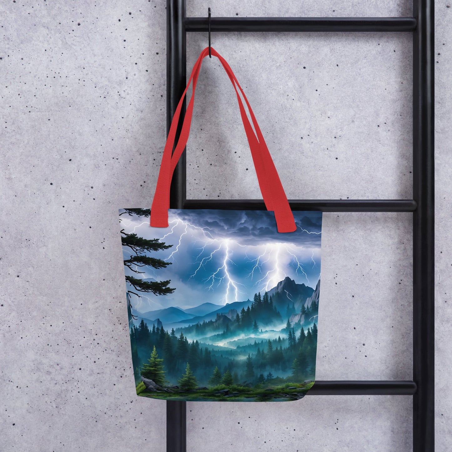 Lightning Over Mountains Tote Bag - Tote Bags - Discovery Co.