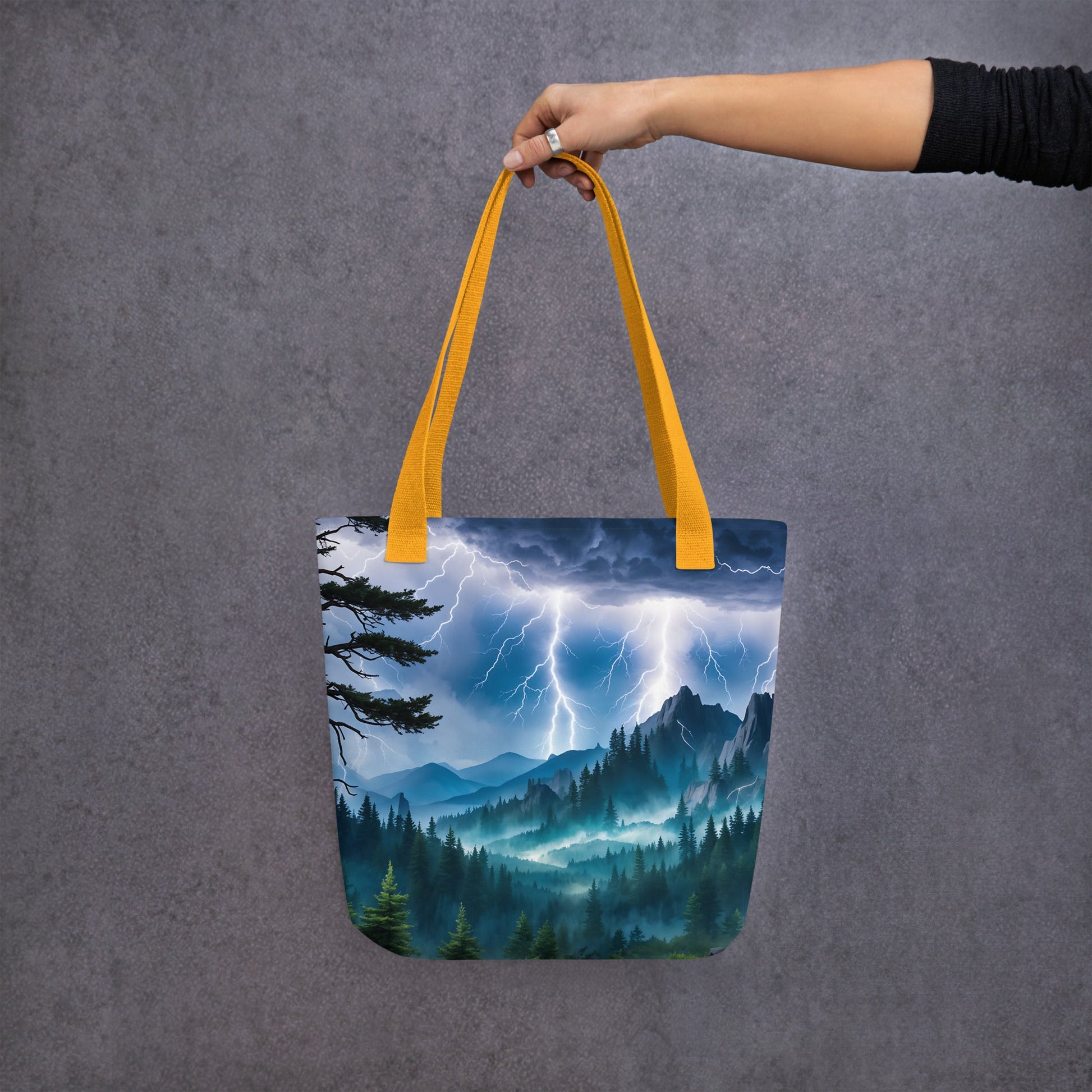 Lightning Over Mountains Tote Bag - Tote Bags - Discovery Co.