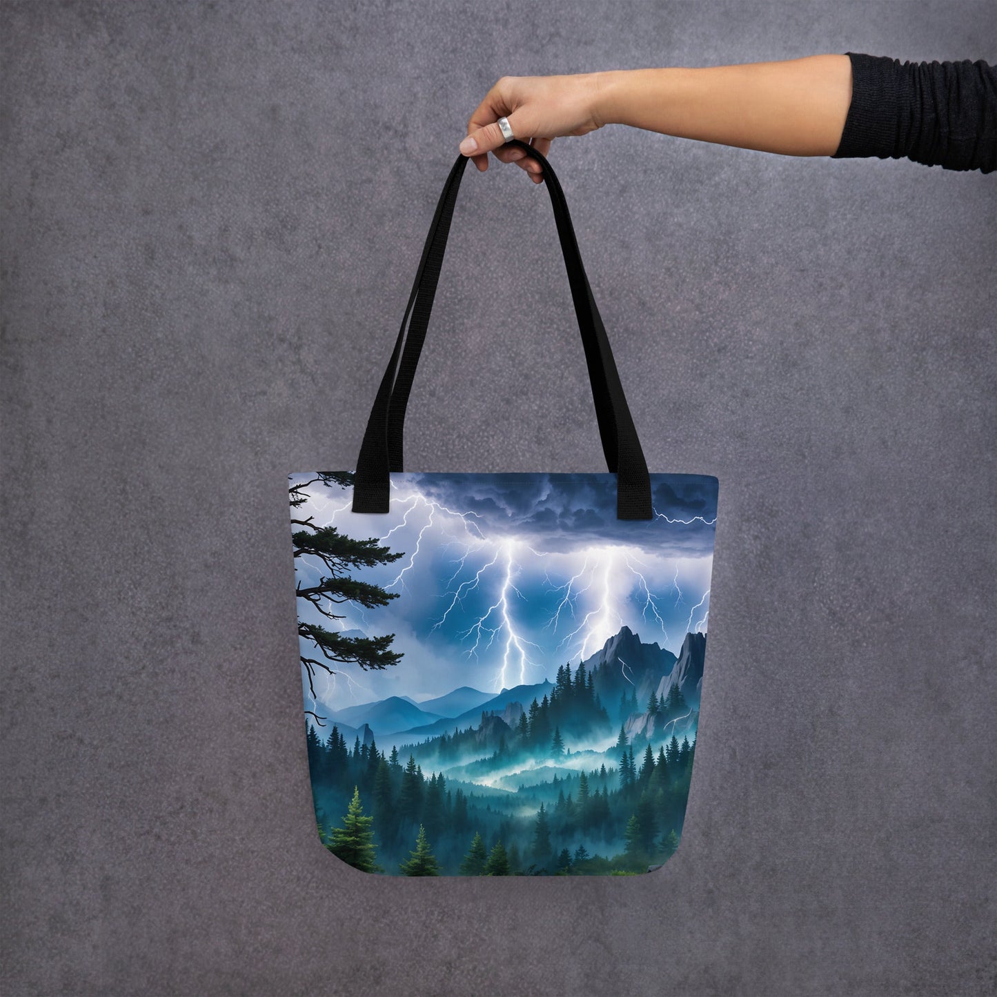 Lightning Over Mountains Tote Bag - Tote Bags - Discovery Co.