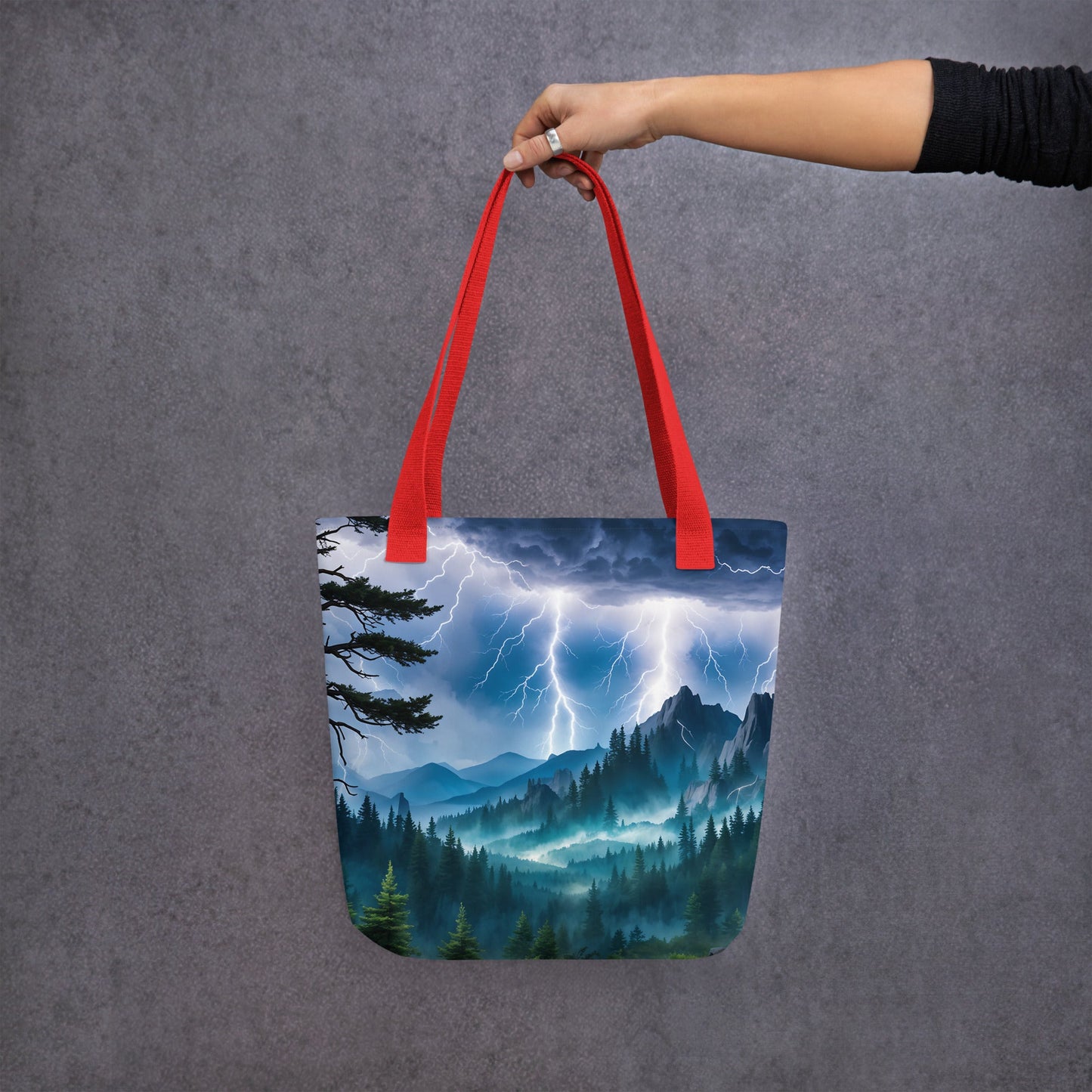 Lightning Over Mountains Tote Bag - Tote Bags - Discovery Co.