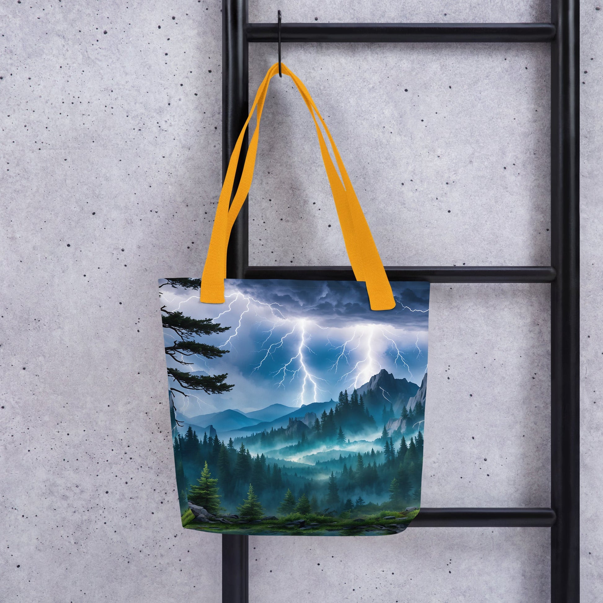 Lightning Over Mountains Tote Bag - Tote Bags - Discovery Co.