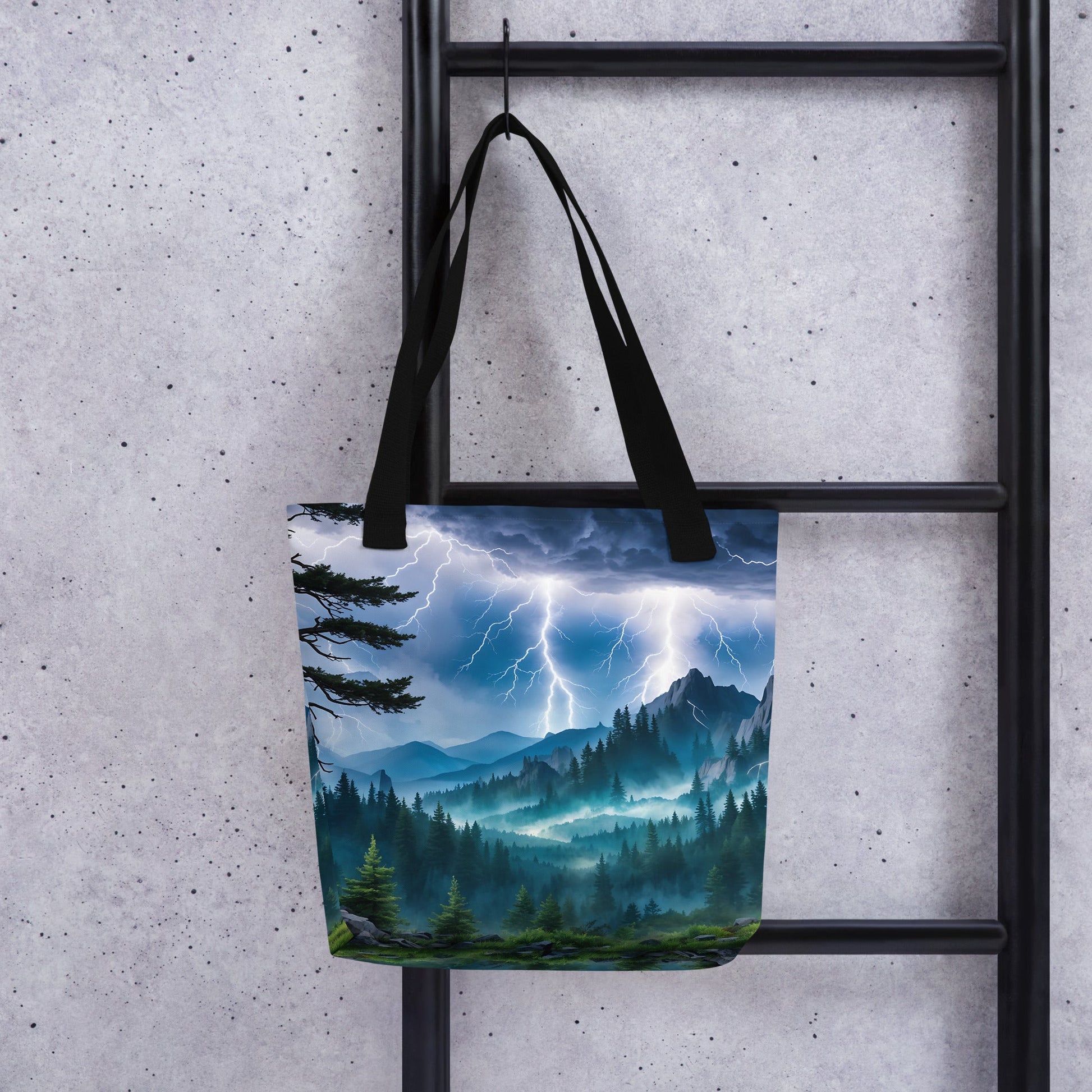 Lightning Over Mountains Tote Bag - Tote Bags - Discovery Co.