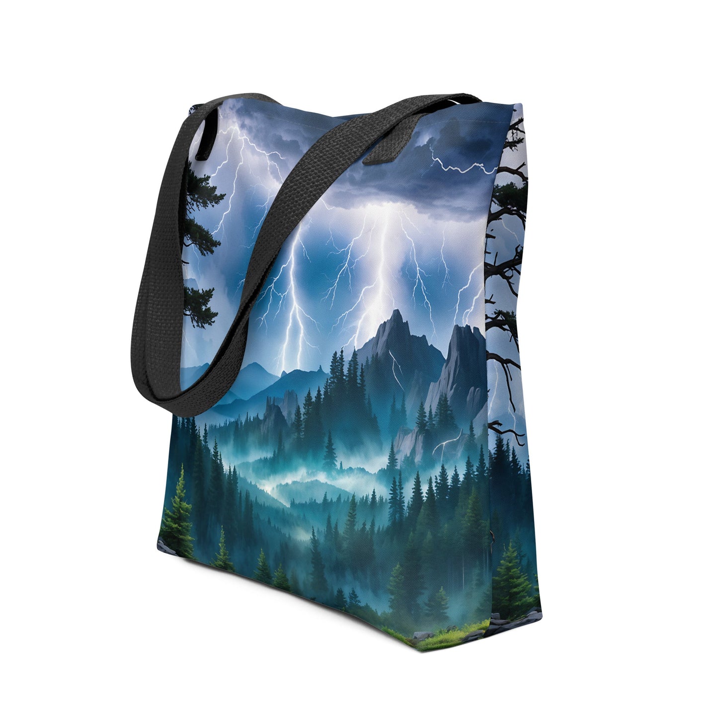 Lightning Over Mountains Tote Bag - Tote Bags - Discovery Co.