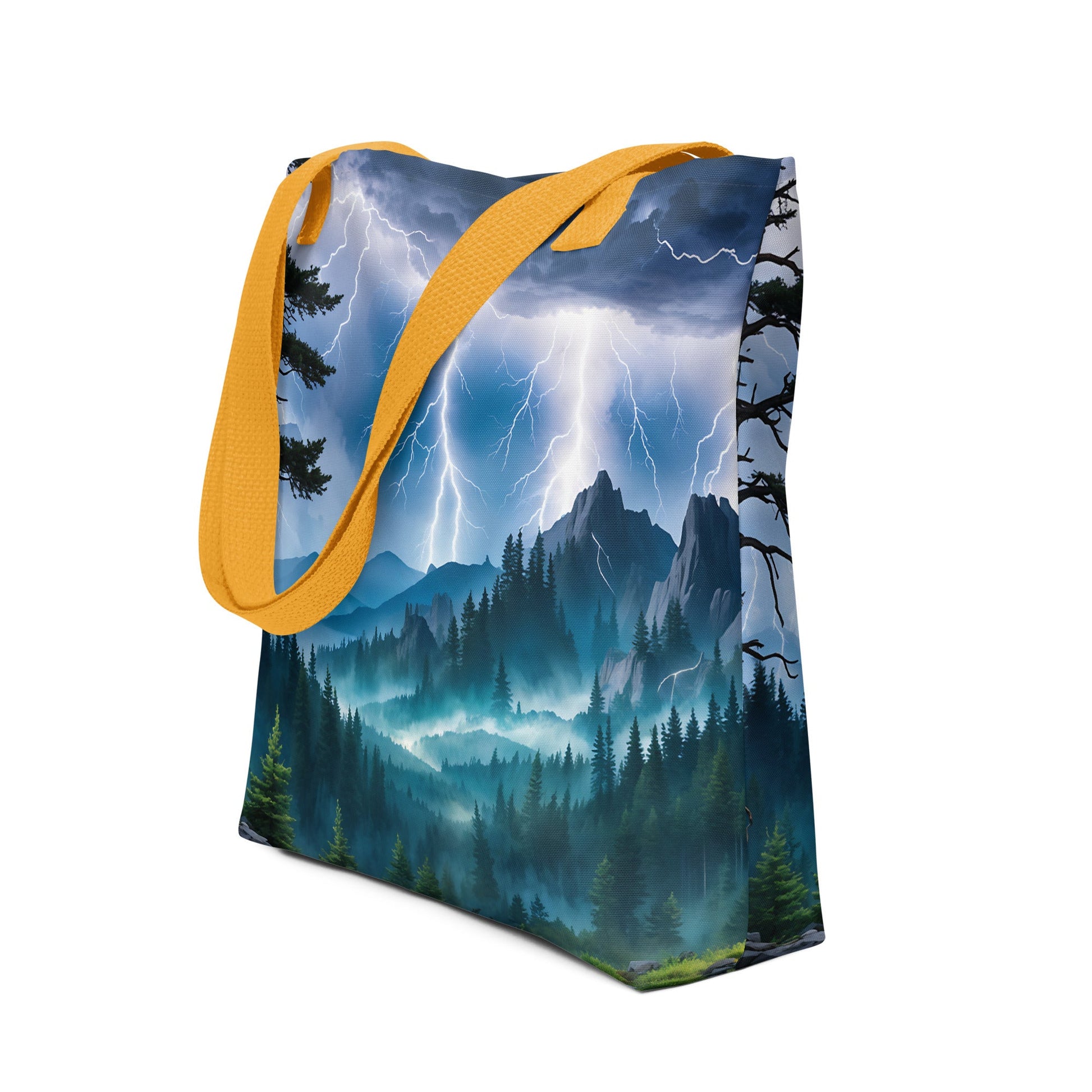 Lightning Over Mountains Tote Bag - Tote Bags - Discovery Co.