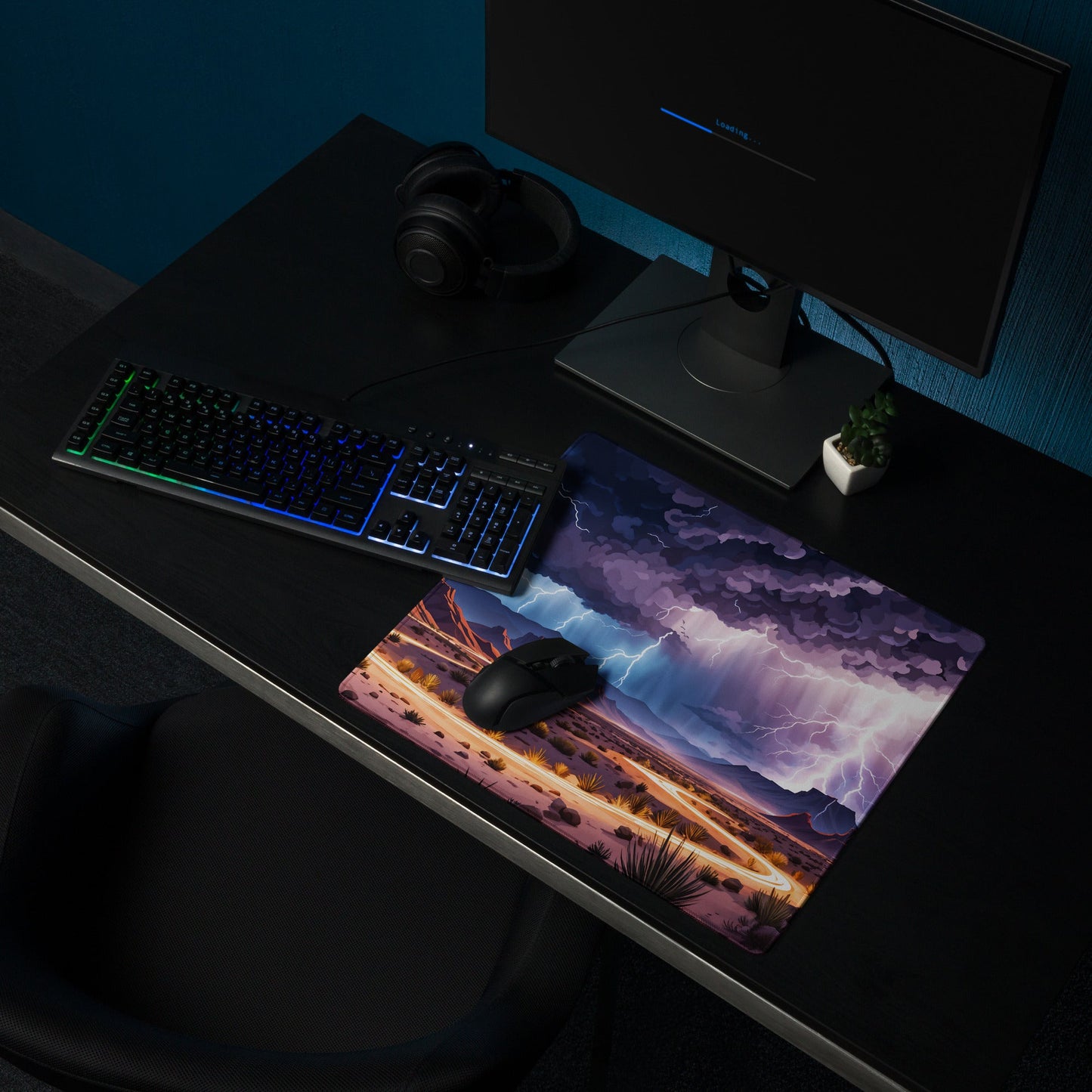 Lightning Over The Desert Gaming Mouse Pad - Mouse Pads - Discovery Co.