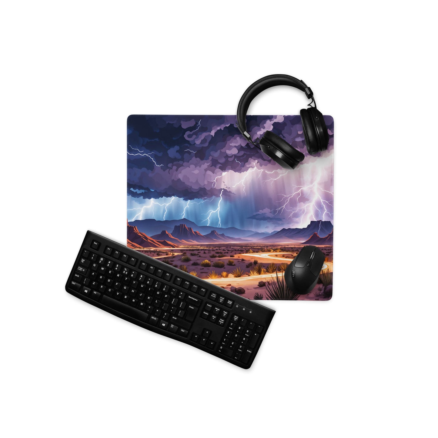 Lightning Over The Desert Gaming Mouse Pad - Mouse Pads - Discovery Co.