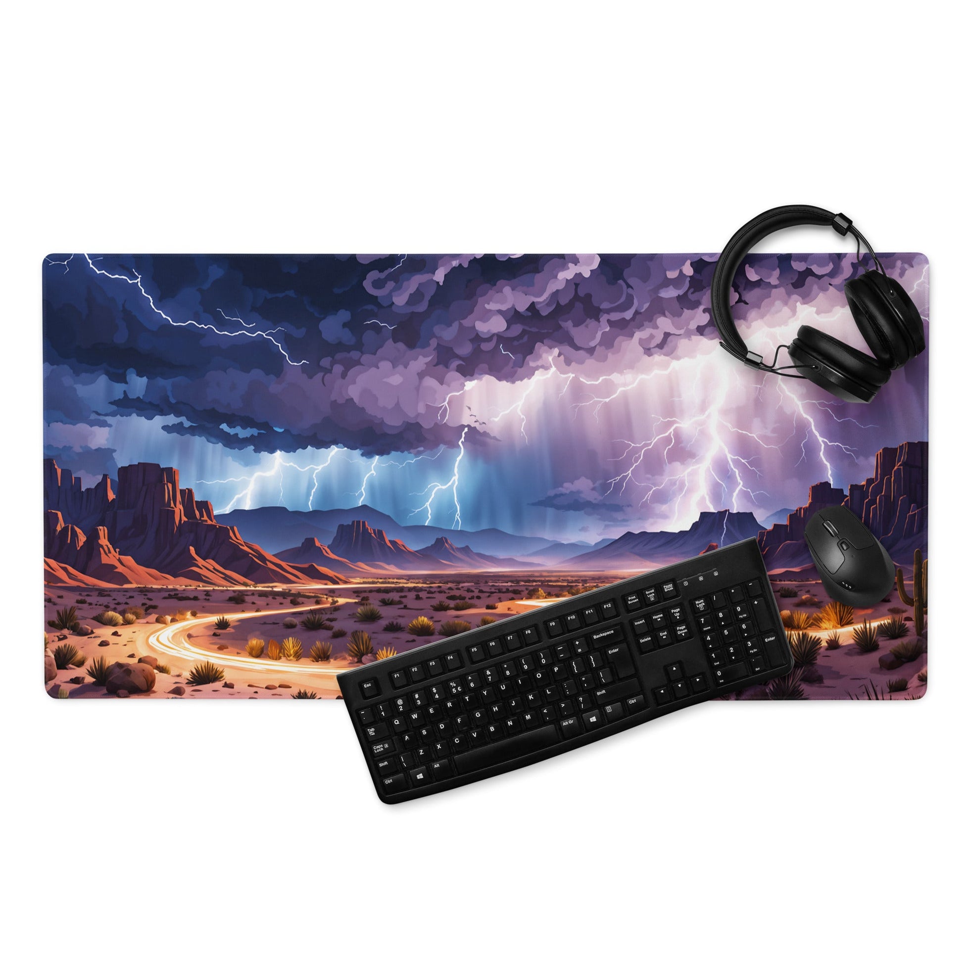 Lightning Over The Desert Gaming Mouse Pad - Mouse Pads - Discovery Co.