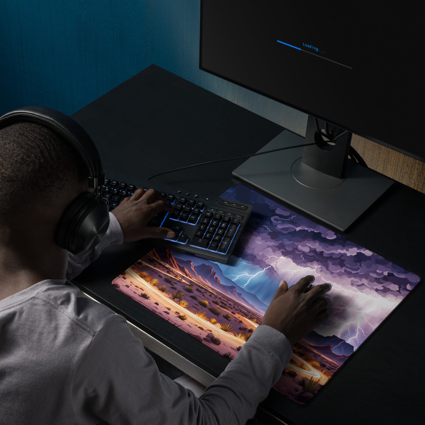 Lightning Over The Desert Gaming Mouse Pad - Mouse Pads - Discovery Co.