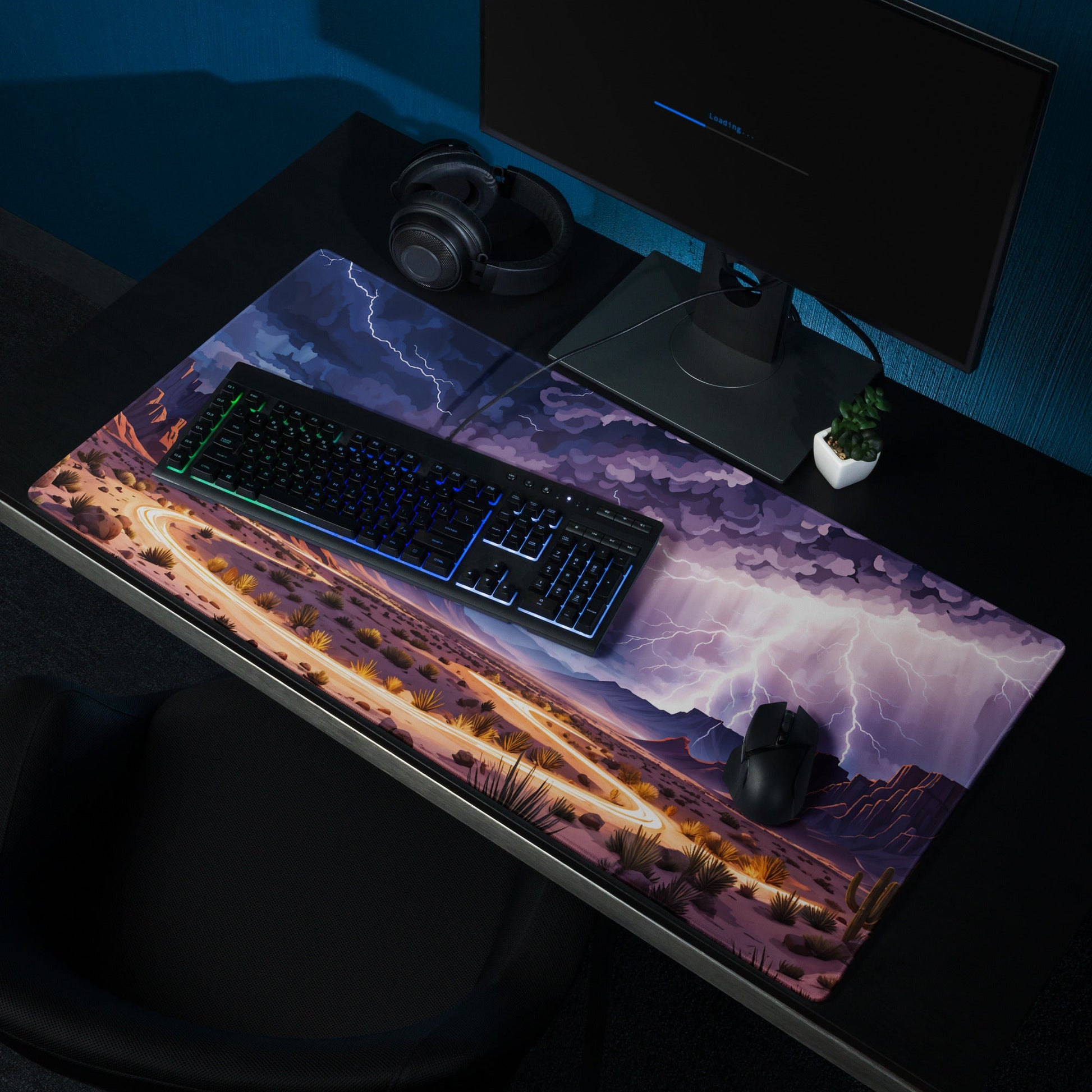 Lightning Over The Desert Gaming Mouse Pad - Mouse Pads - Discovery Co.