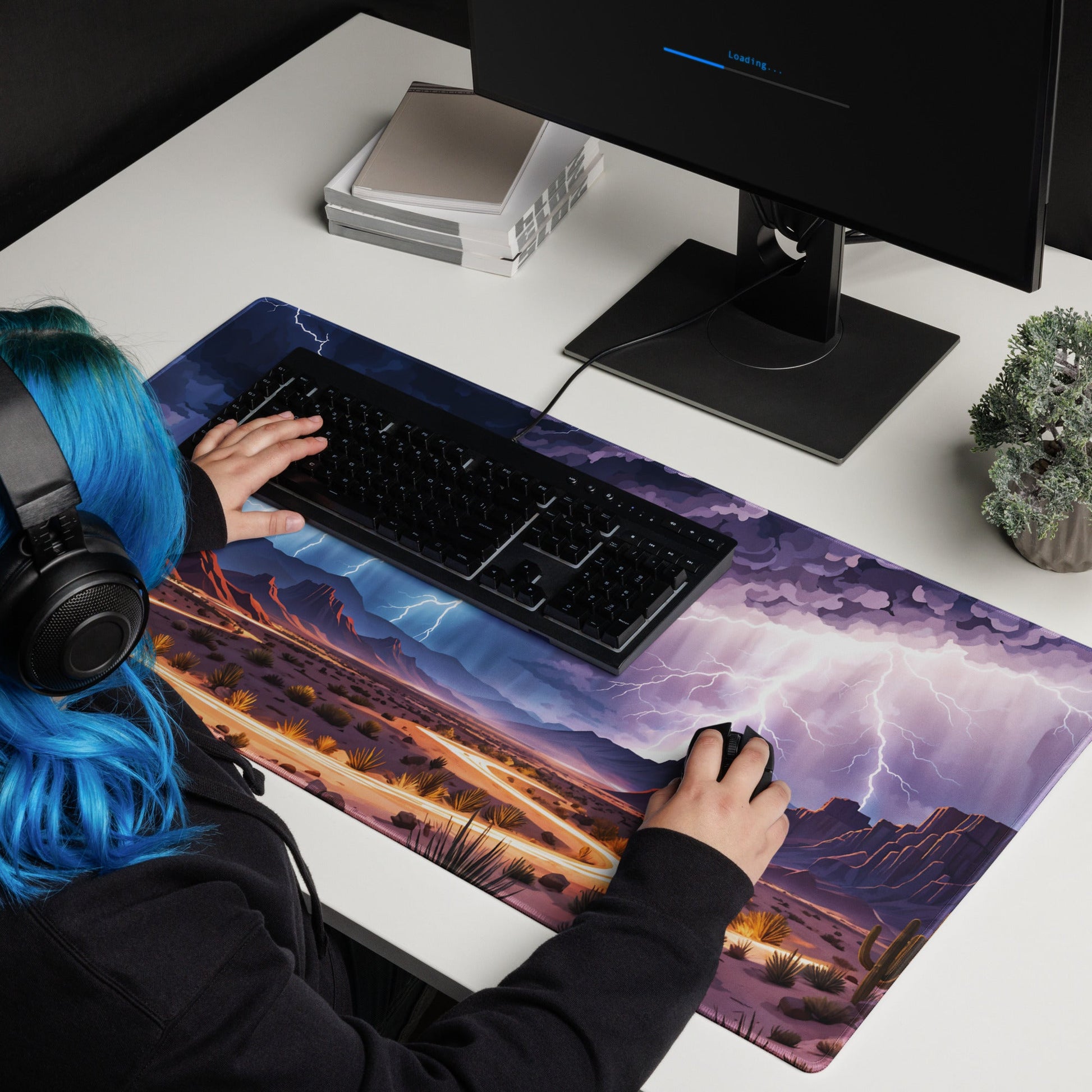 Lightning Over The Desert Gaming Mouse Pad - Mouse Pads - Discovery Co.