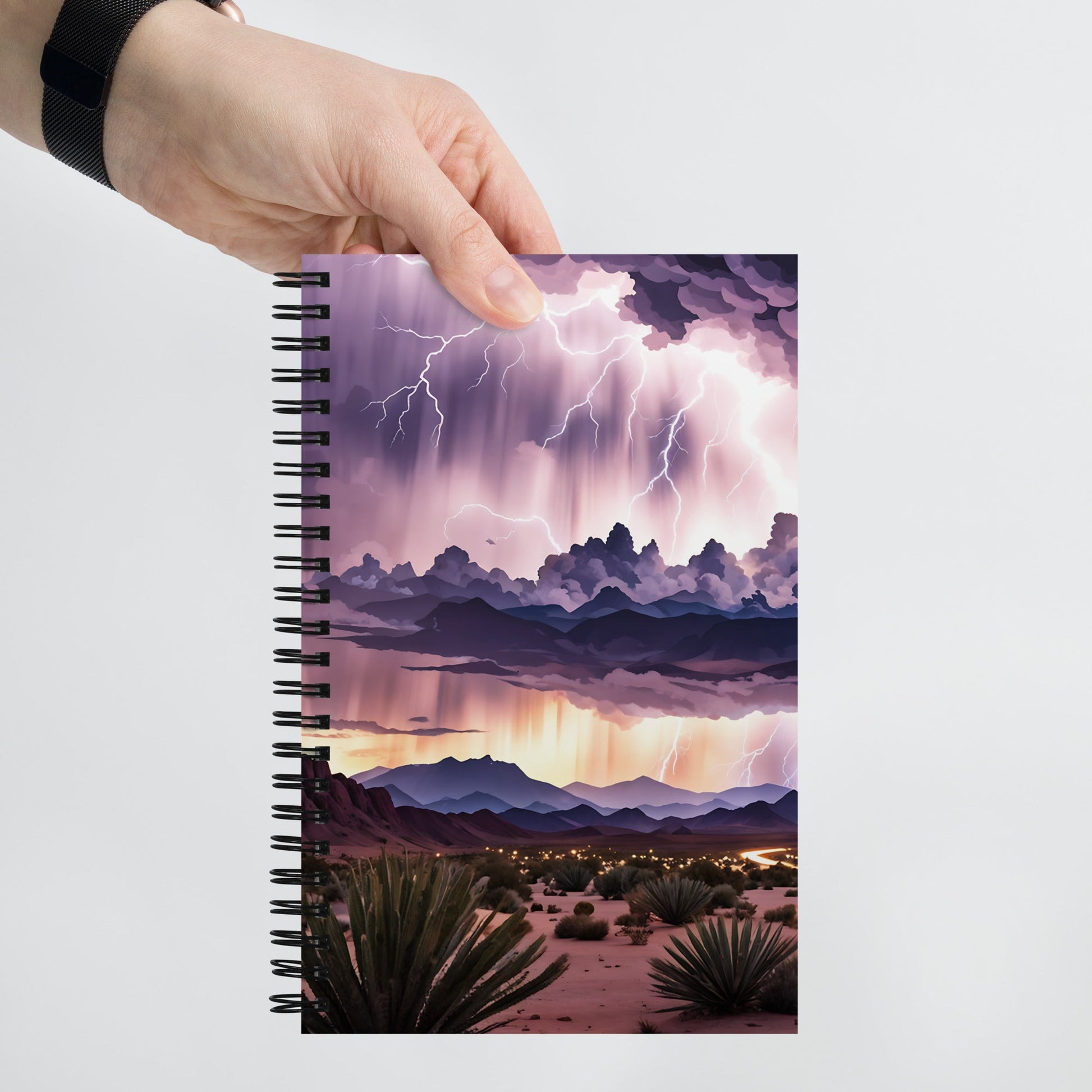 Lightning Over The Desert II Spiral Notebook - Spiral Notebooks - Discovery Co.