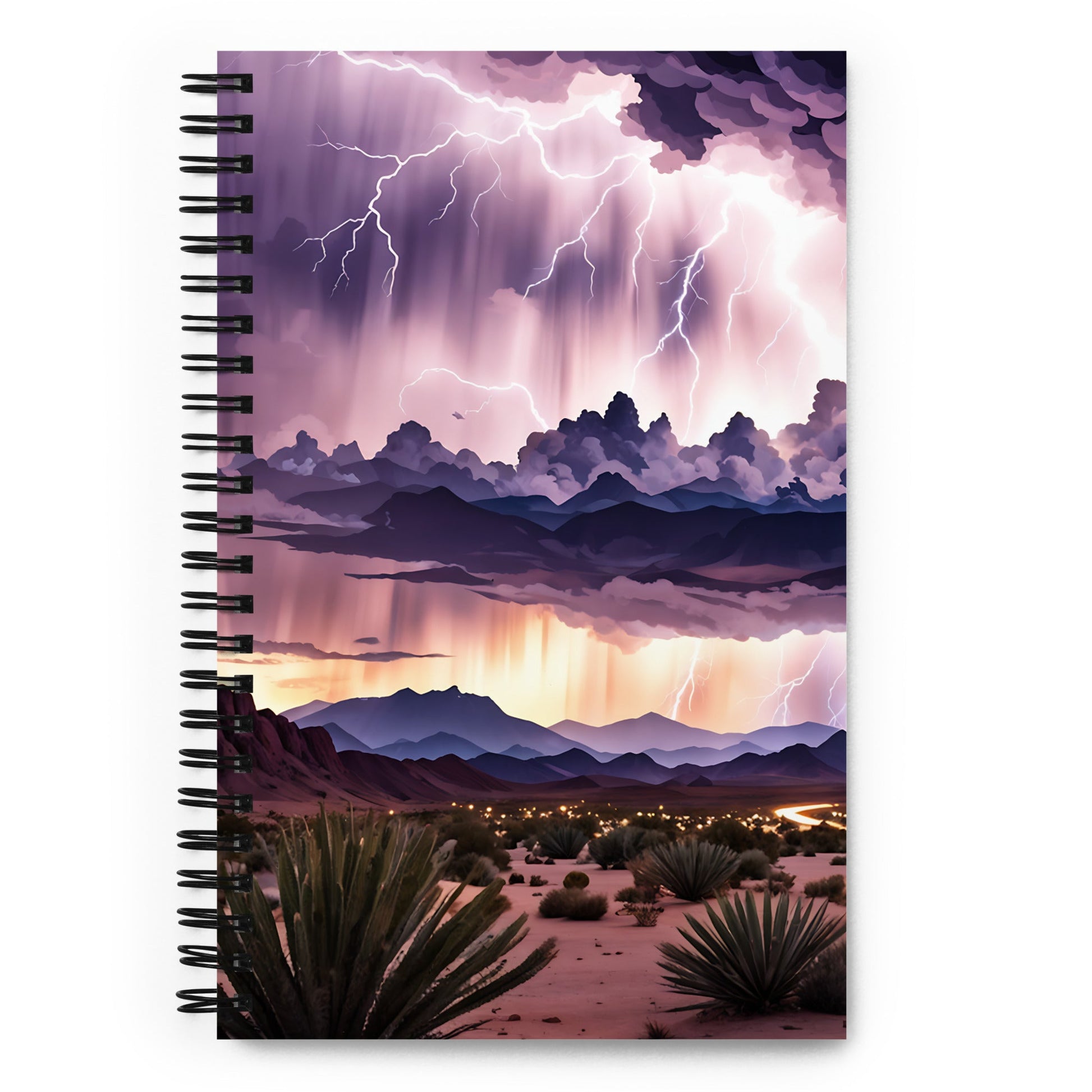 Lightning Over The Desert II Spiral Notebook - Spiral Notebooks - Discovery Co.