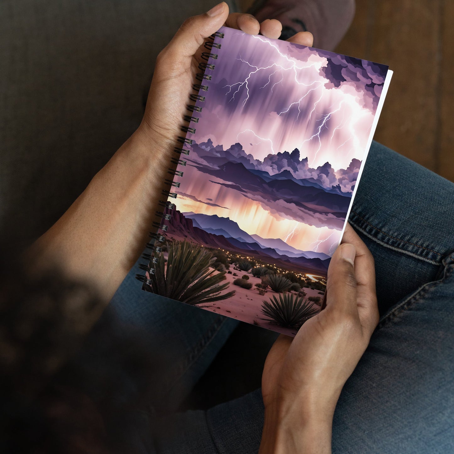 Lightning Over The Desert II Spiral Notebook - Spiral Notebooks - Discovery Co.