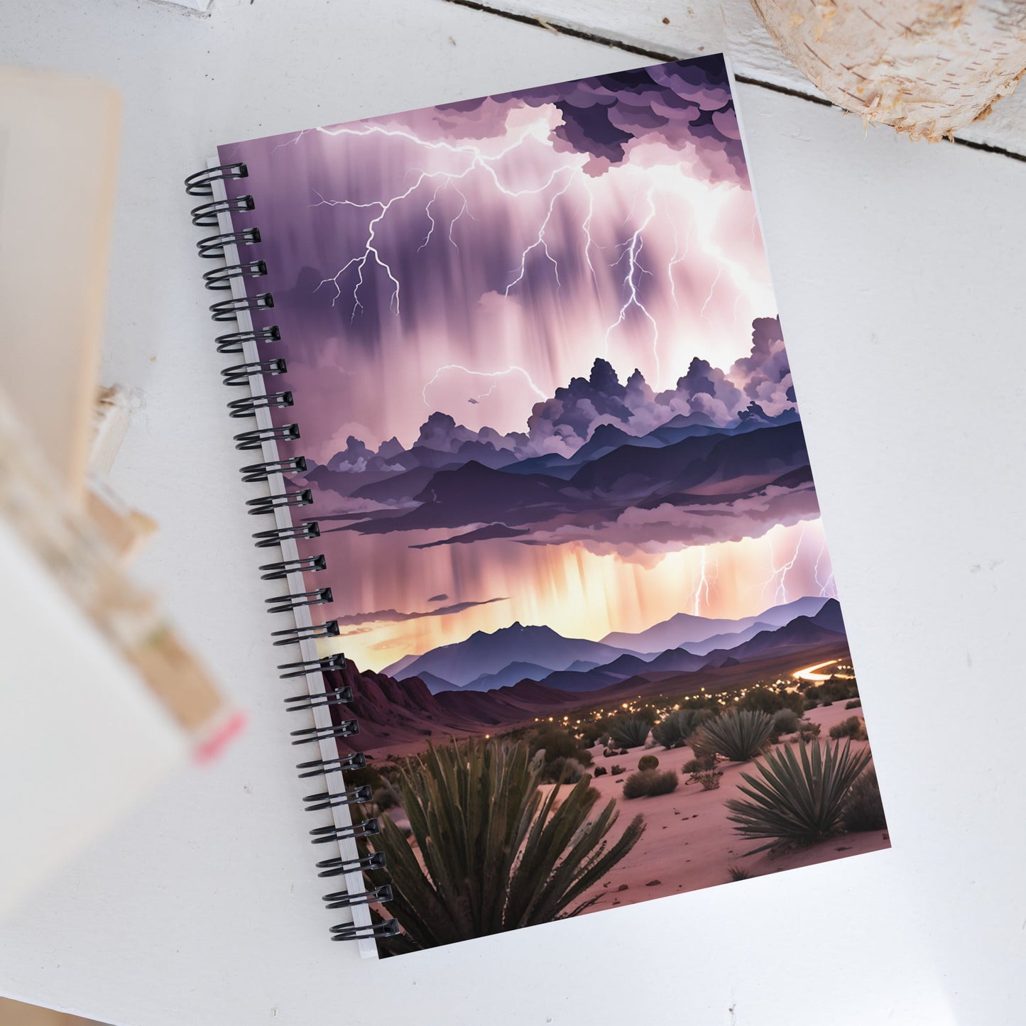 Lightning Over The Desert II Spiral Notebook - Spiral Notebooks - Discovery Co.