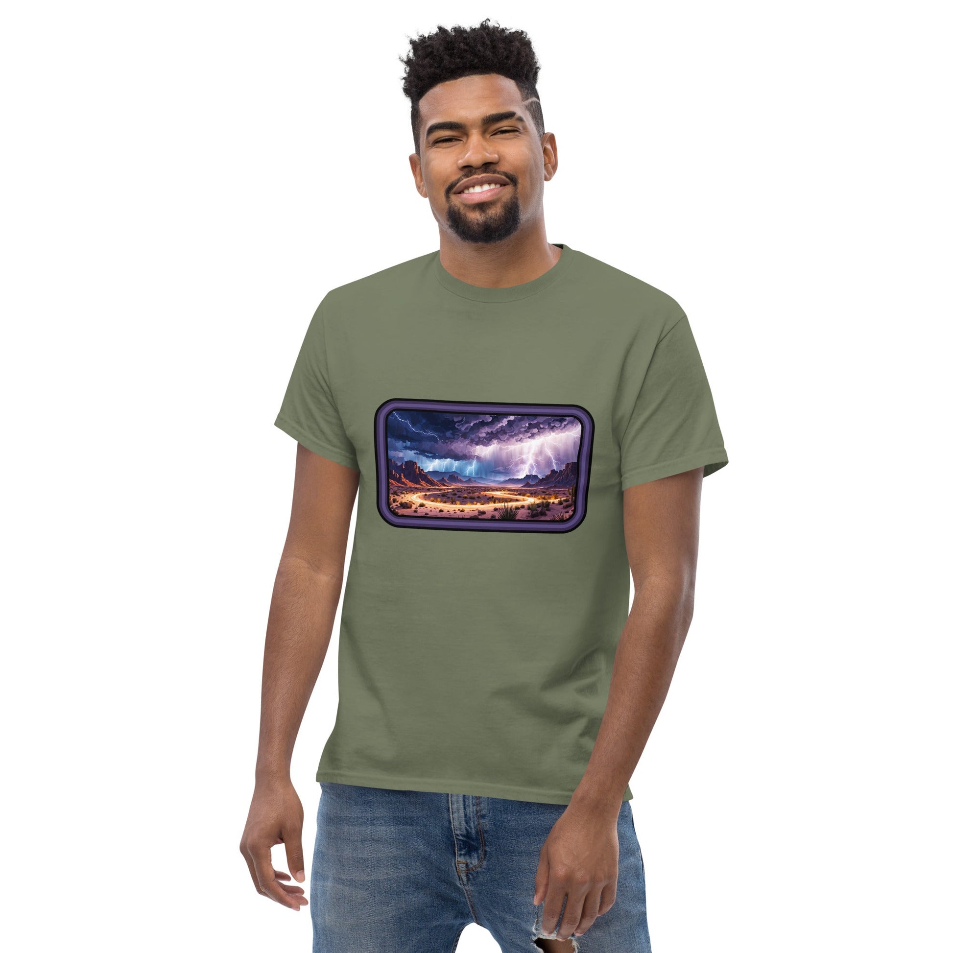 Lightning Over The Desert Men's Classic Tee - Men's Shirts - Discovery Co.