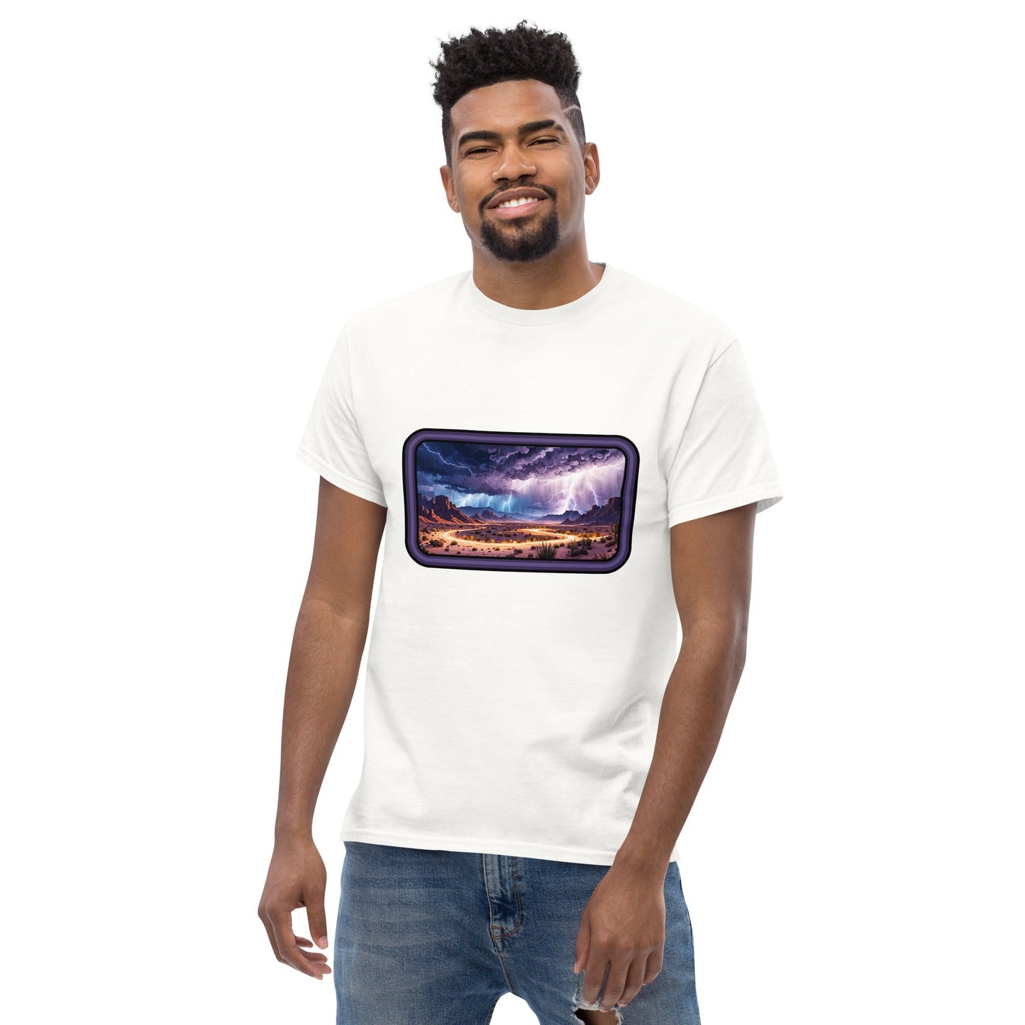 Lightning Over The Desert Men's Classic Tee - Men's Shirts - Discovery Co.