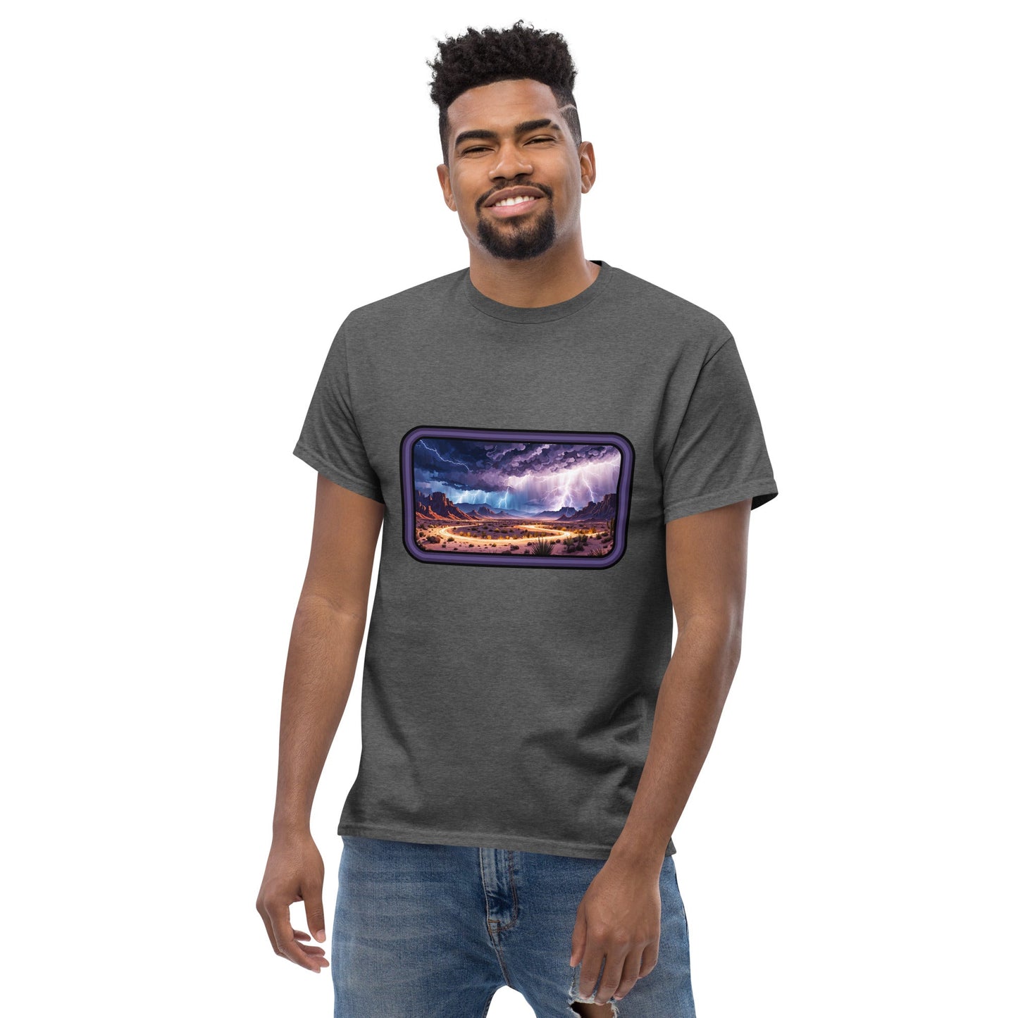 Lightning Over The Desert Men's Classic Tee - Men's Shirts - Discovery Co.