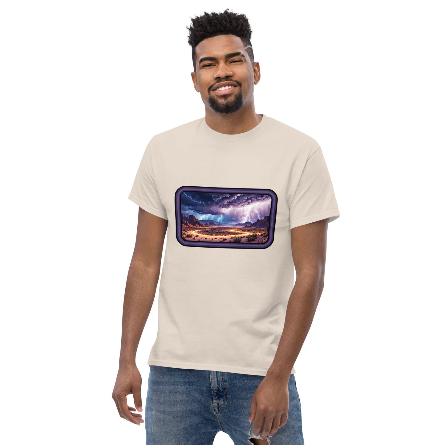 Lightning Over The Desert Men's Classic Tee - Men's Shirts - Discovery Co.