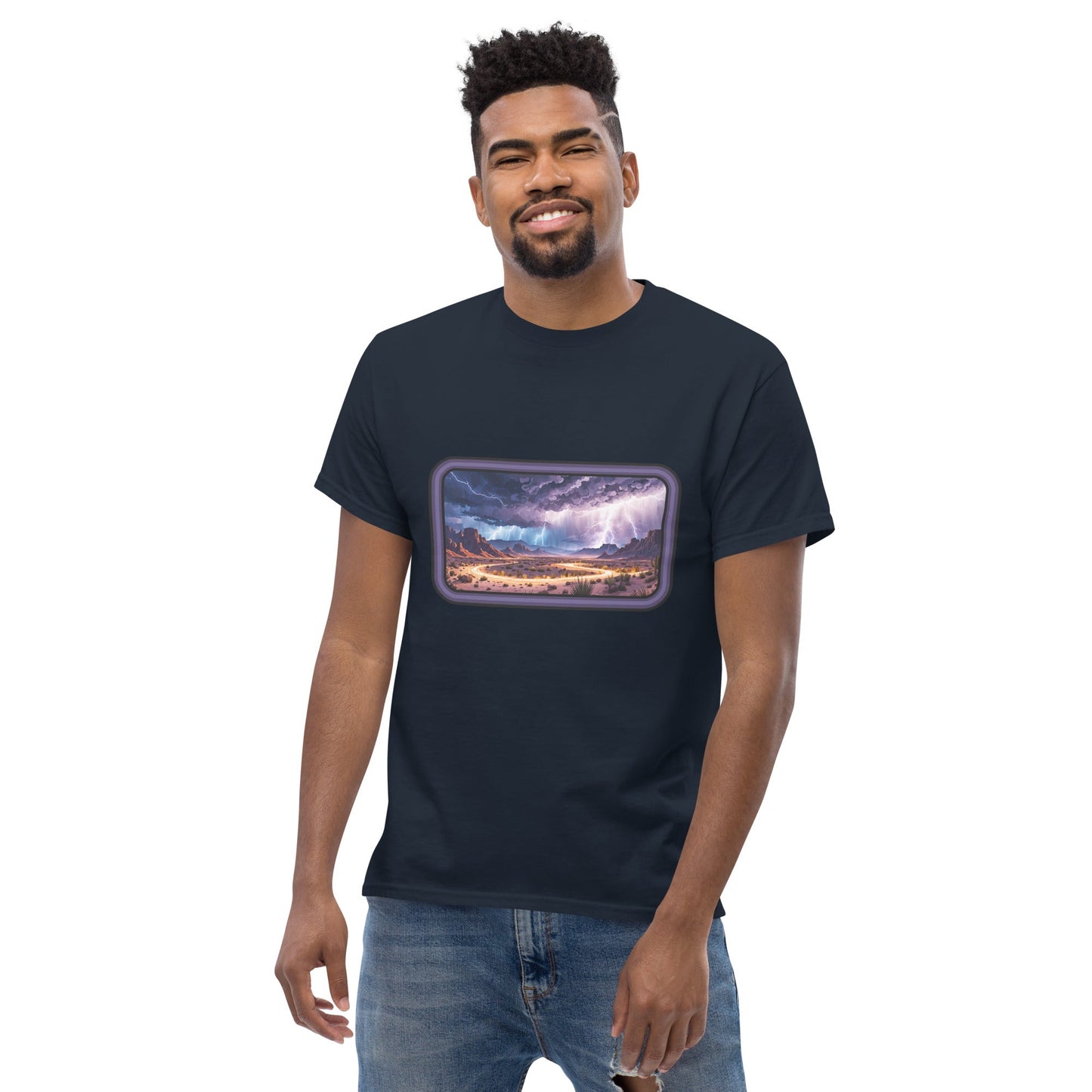 Lightning Over The Desert Men's Classic Tee - Men's Shirts - Discovery Co.