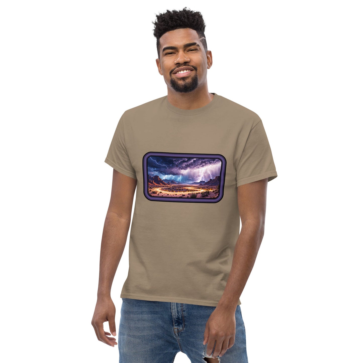 Lightning Over The Desert Men's Classic Tee - Men's Shirts - Discovery Co.