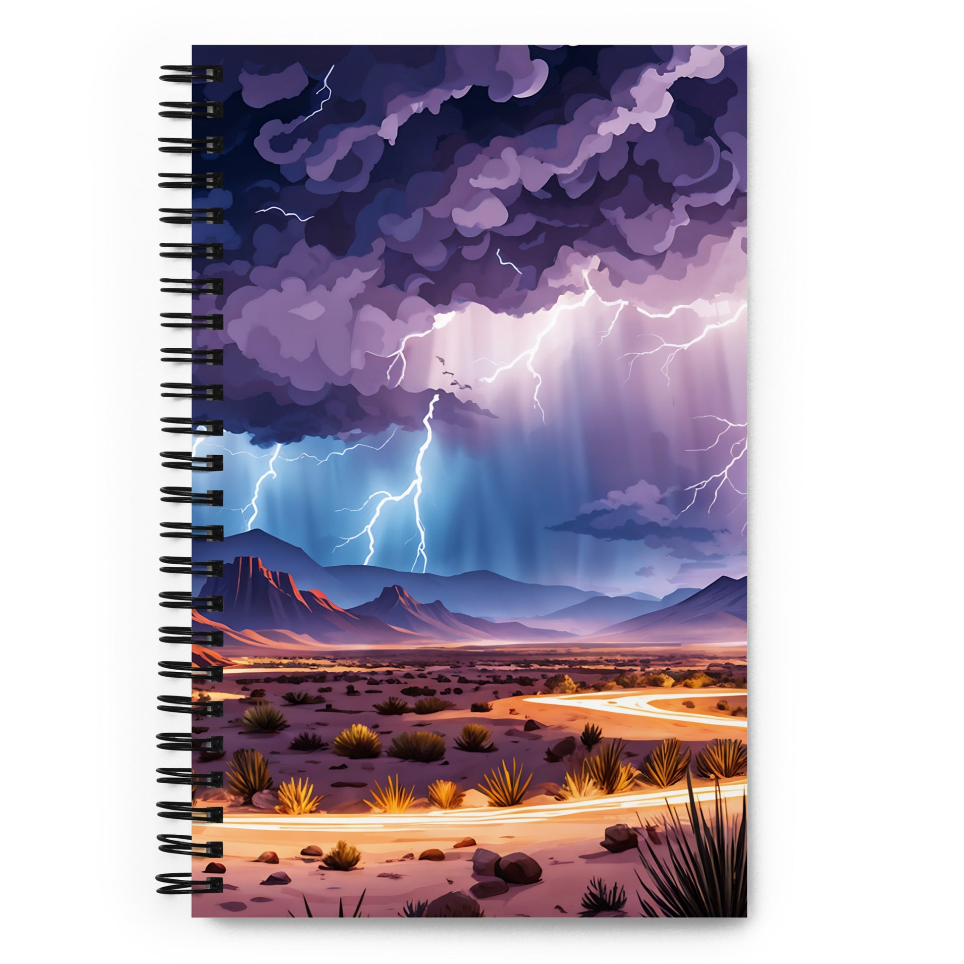 Lightning Over The Desert Spiral Notebook - Spiral Notebooks - Discovery Co.