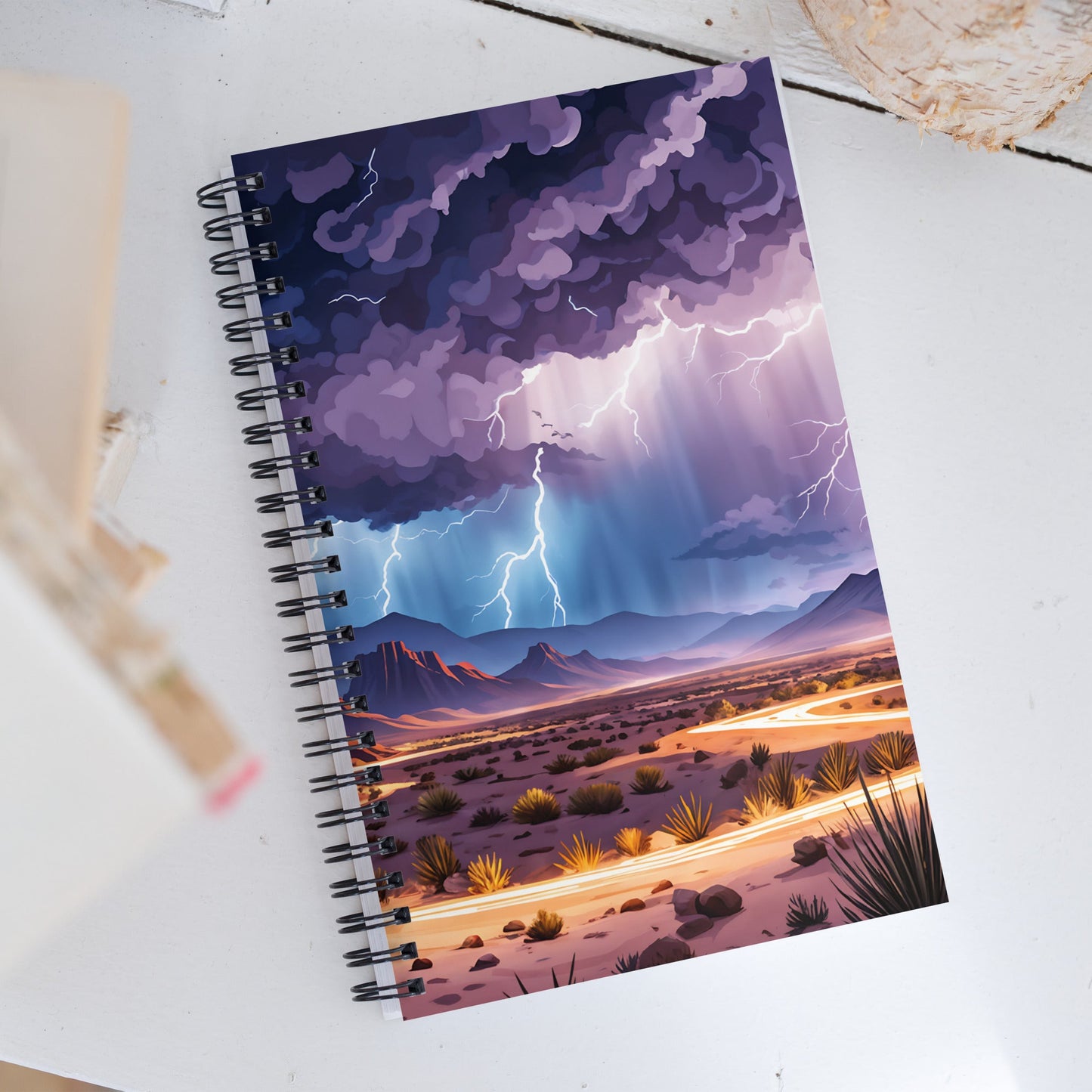 Lightning Over The Desert Spiral Notebook - Spiral Notebooks - Discovery Co.