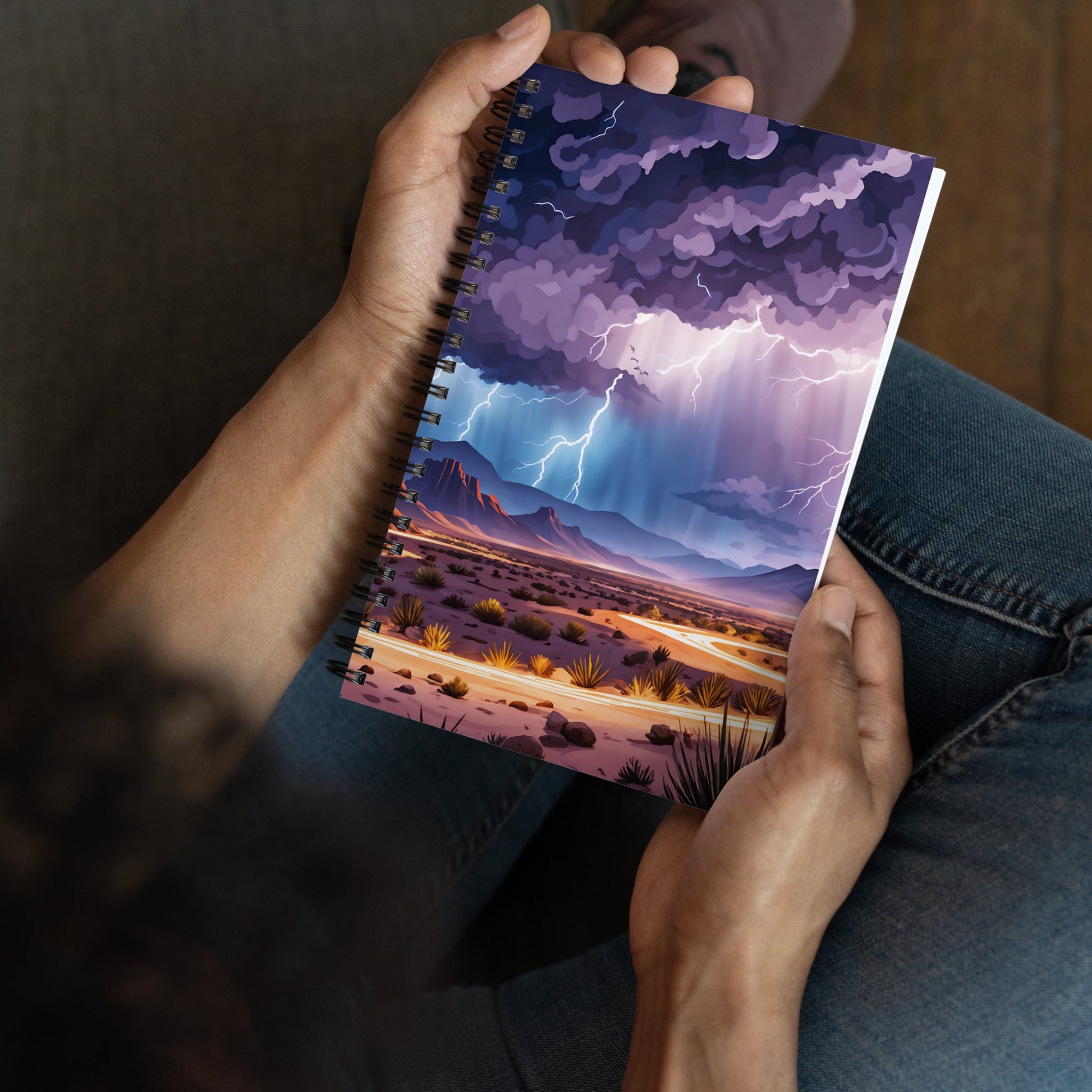 Lightning Over The Desert Spiral Notebook - Spiral Notebooks - Discovery Co.