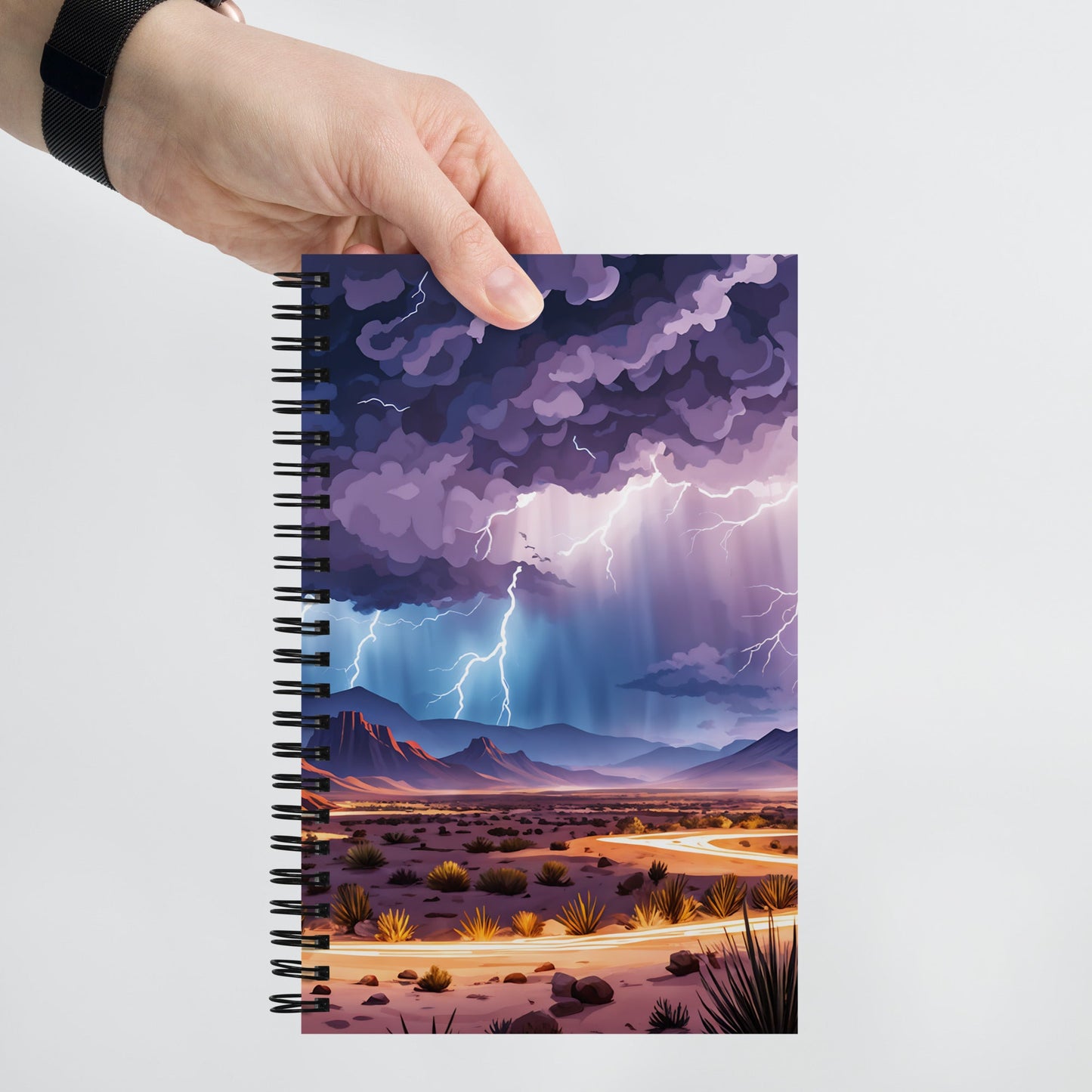 Lightning Over The Desert Spiral Notebook - Spiral Notebooks - Discovery Co.