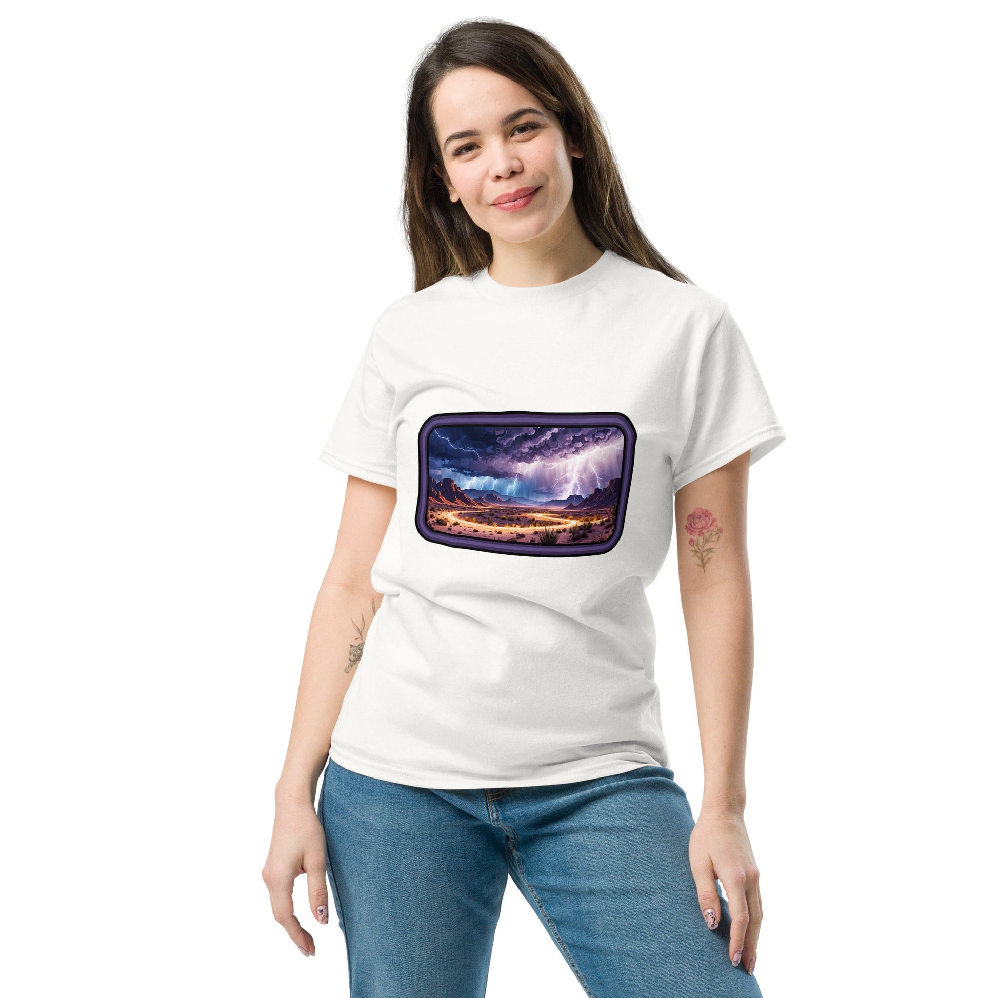 Lightning Over The Desert Women's Classic Tee - Women's Shirts - Discovery Co.