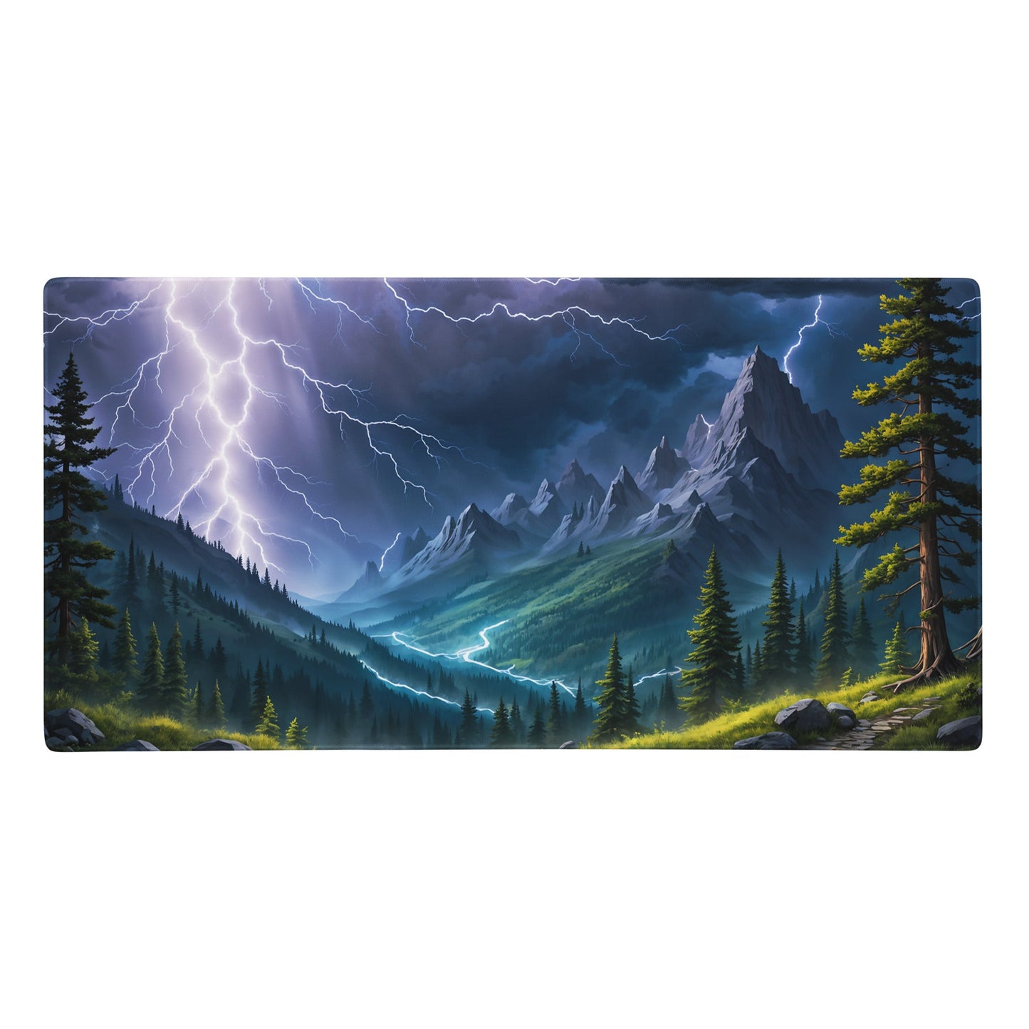 Lightning Over The Mountains Gaming Mouse Pad - Mouse Pads - Discovery Co.