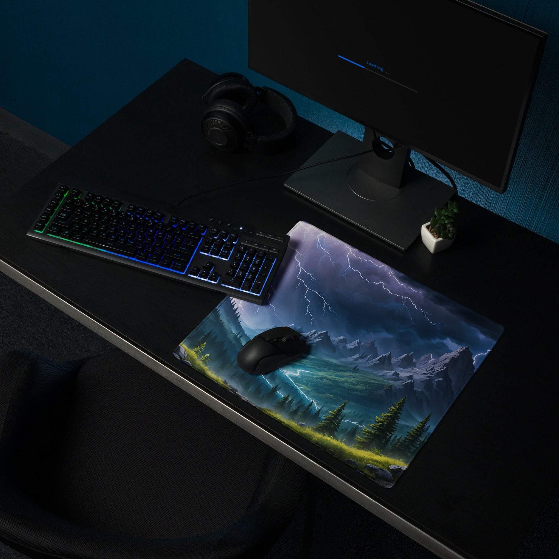 Lightning Over The Mountains Gaming Mouse Pad - Mouse Pads - Discovery Co.