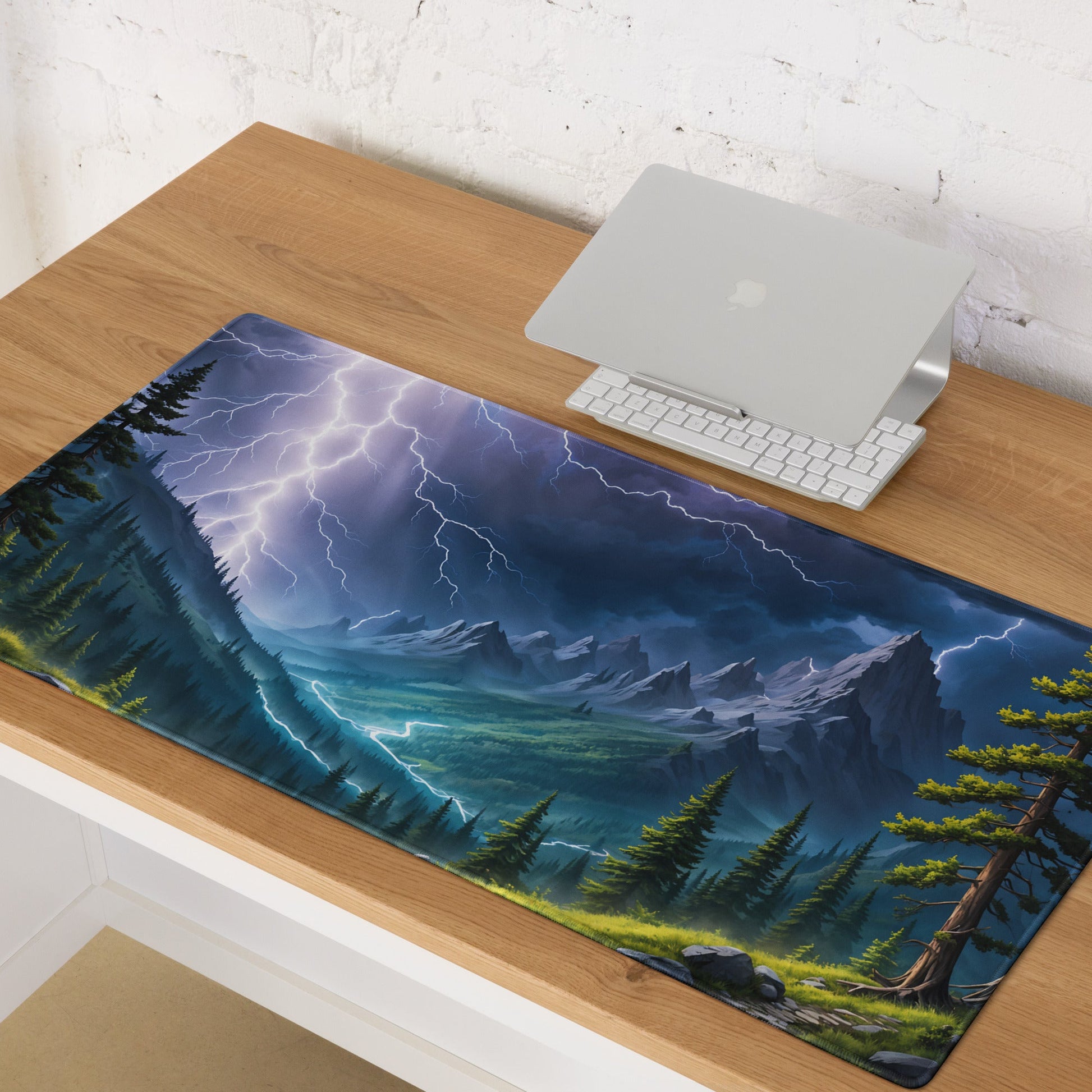 Lightning Over The Mountains Gaming Mouse Pad - Mouse Pads - Discovery Co.