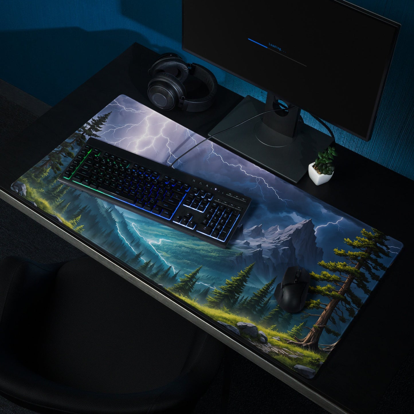 Lightning Over The Mountains Gaming Mouse Pad - Mouse Pads - Discovery Co.