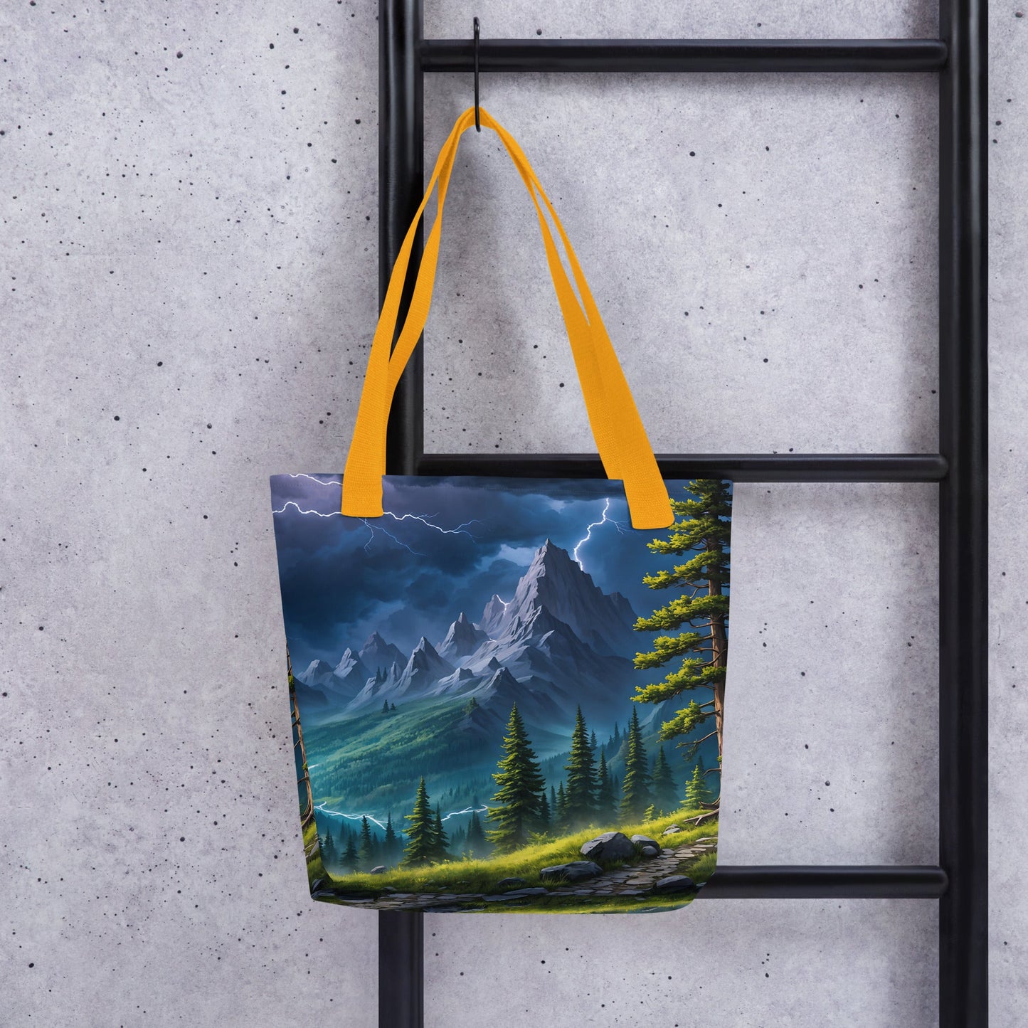 Lightning Over The Mountains III Tote Bag - Tote Bags - Discovery Co.