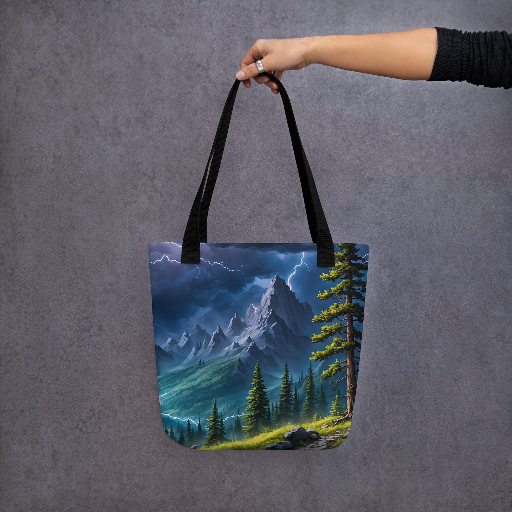 Lightning Over The Mountains III Tote Bag - Tote Bags - Discovery Co.