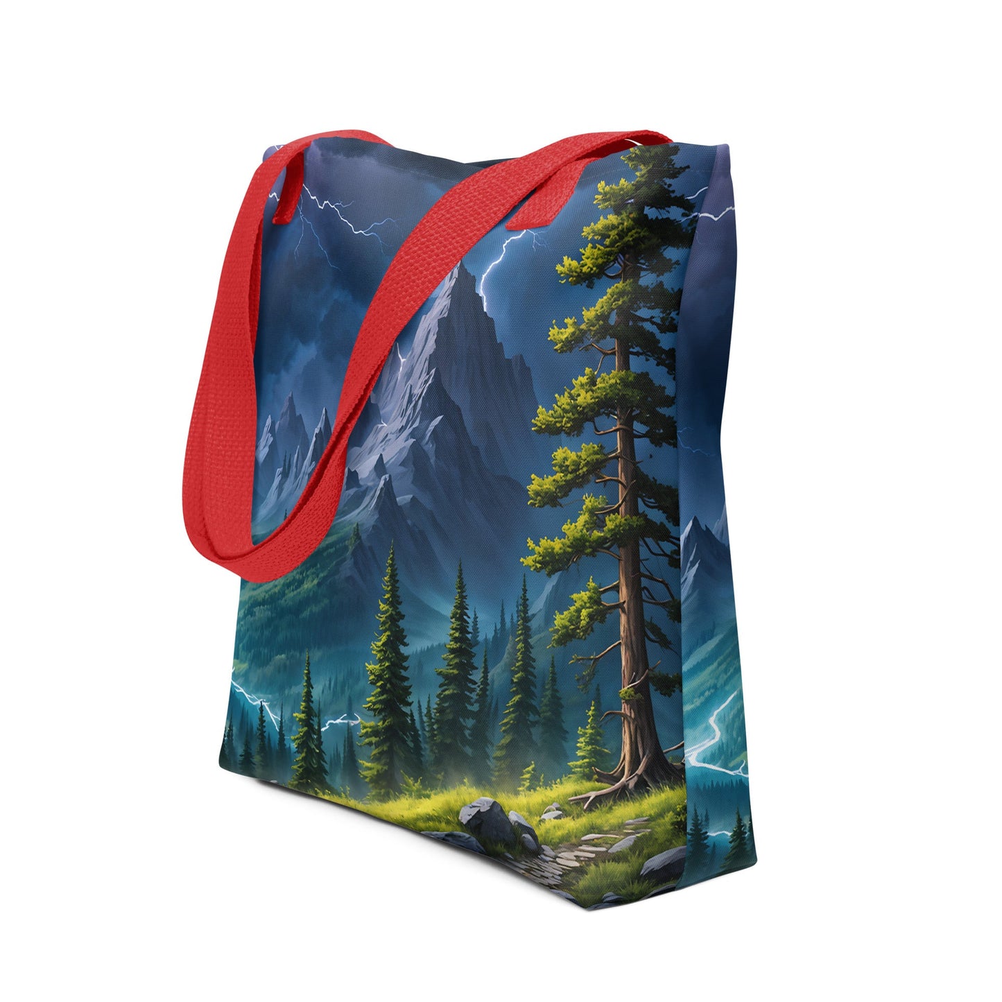 Lightning Over The Mountains III Tote Bag - Tote Bags - Discovery Co.