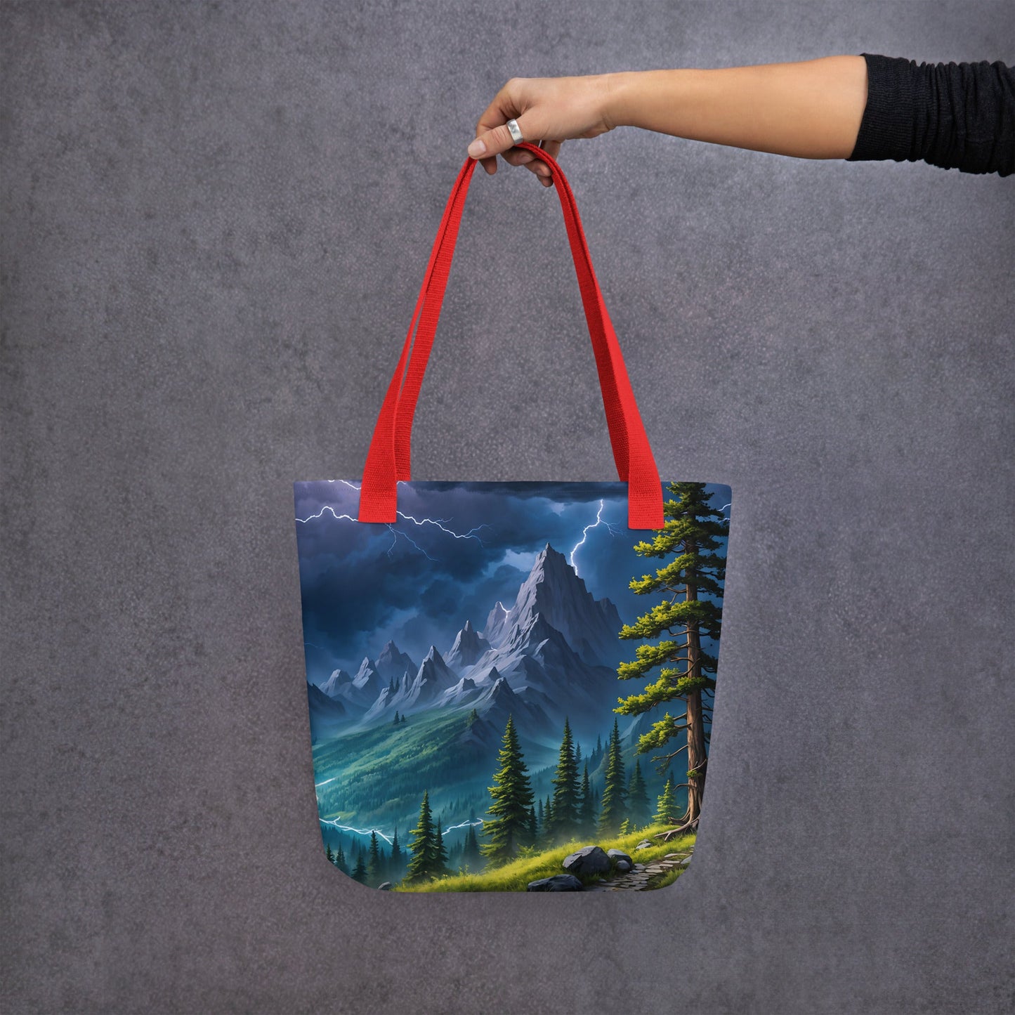 Lightning Over The Mountains III Tote Bag - Tote Bags - Discovery Co.