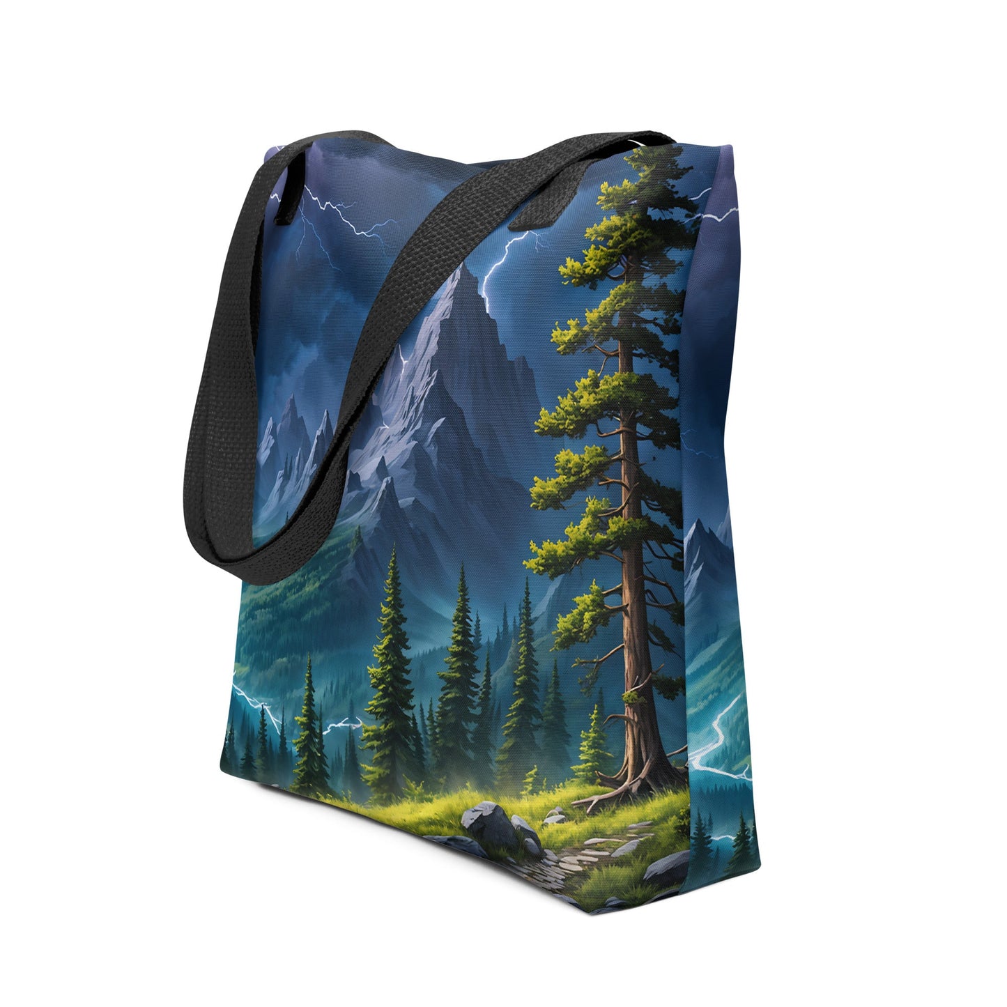 Lightning Over The Mountains III Tote Bag - Tote Bags - Discovery Co.