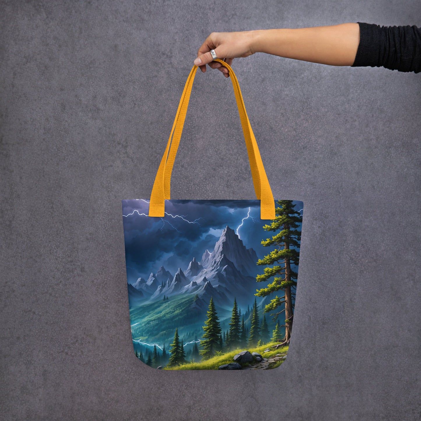 Lightning Over The Mountains III Tote Bag - Tote Bags - Discovery Co.