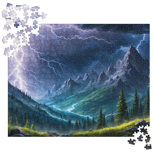 Lightning Over The Mountains Jigsaw Puzzle - Puzzle - Discovery Co.