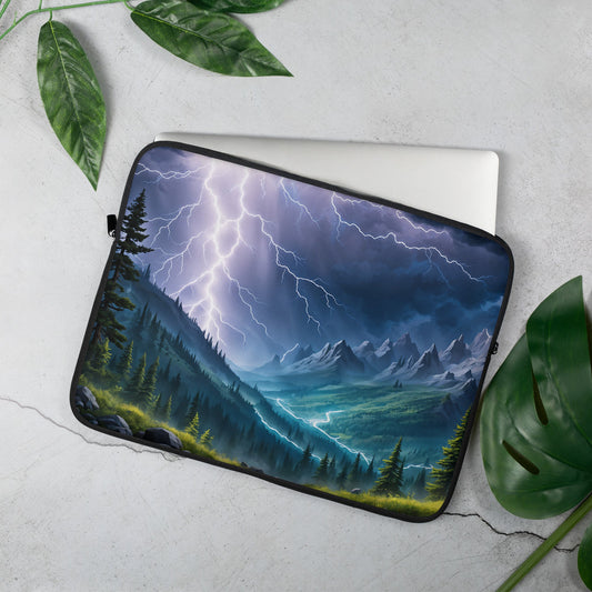 Lightning Over The Mountains Laptop Sleeve - Laptop Cases - Discovery Co.