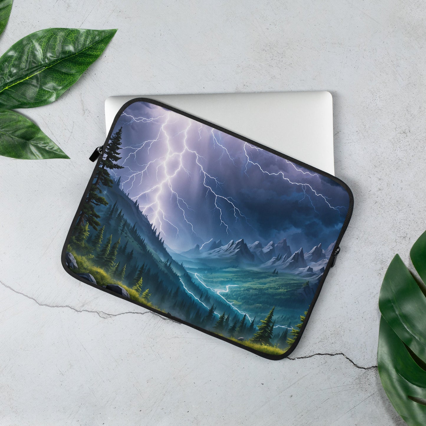 Lightning Over The Mountains Laptop Sleeve - Laptop Cases - Discovery Co.