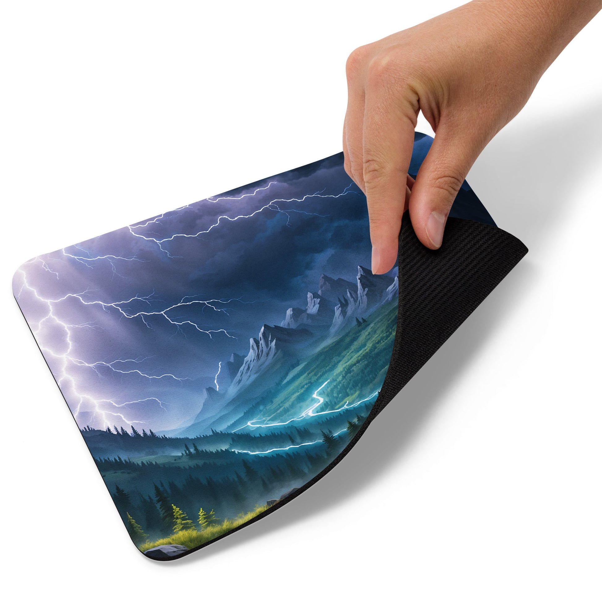 Lightning Over The Mountains Mouse Pad - Mouse Pads - Discovery Co.